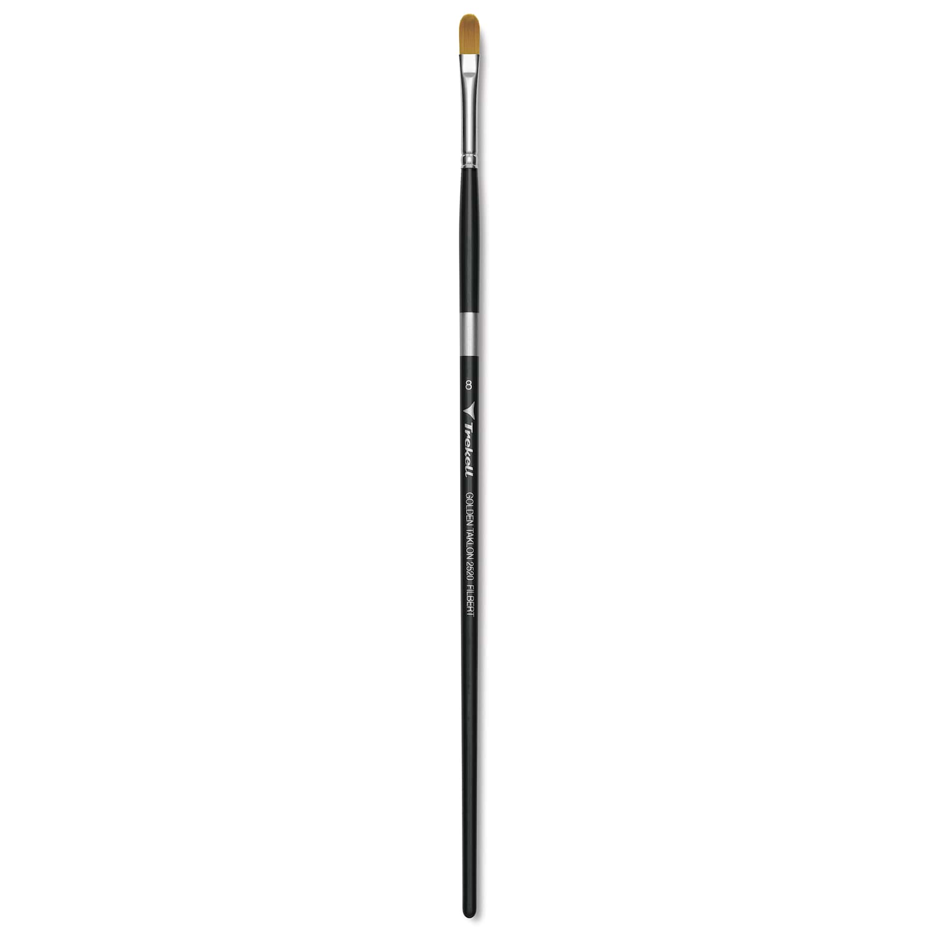 Trekell Synthetic Gold Taklon Brush - Filbert, Long Handle, Size 8