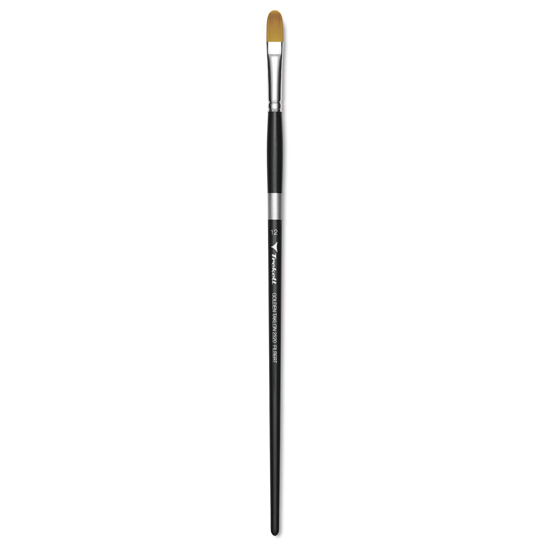 Trekell Synthetic Gold Taklon Brush - Filbert, Long Handle, Size 12