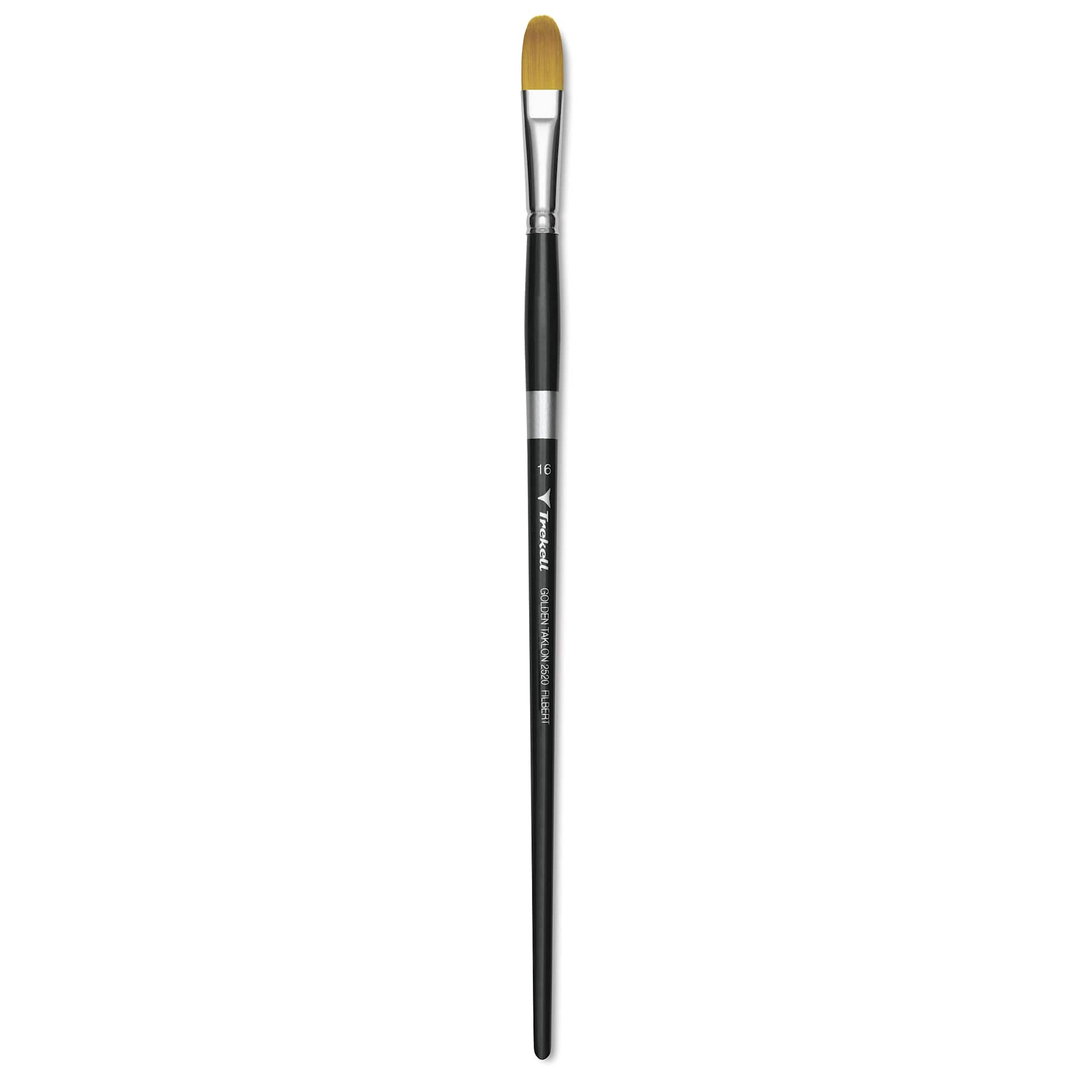 Trekell Synthetic Gold Taklon Brush - Filbert, Long Handle, Size 16
