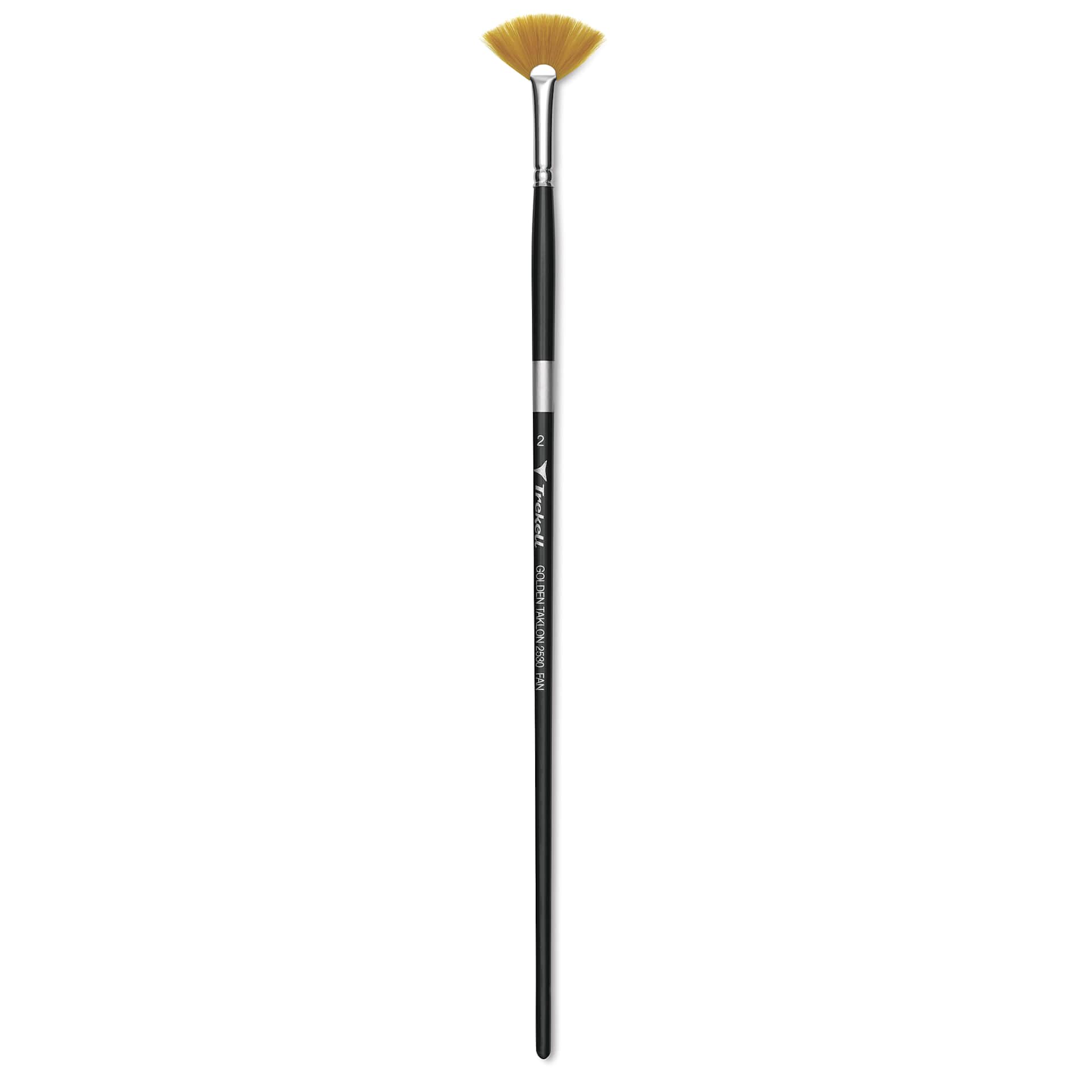Trekell Synthetic Gold Taklon Brush - Fan, Long Handle, Size 2