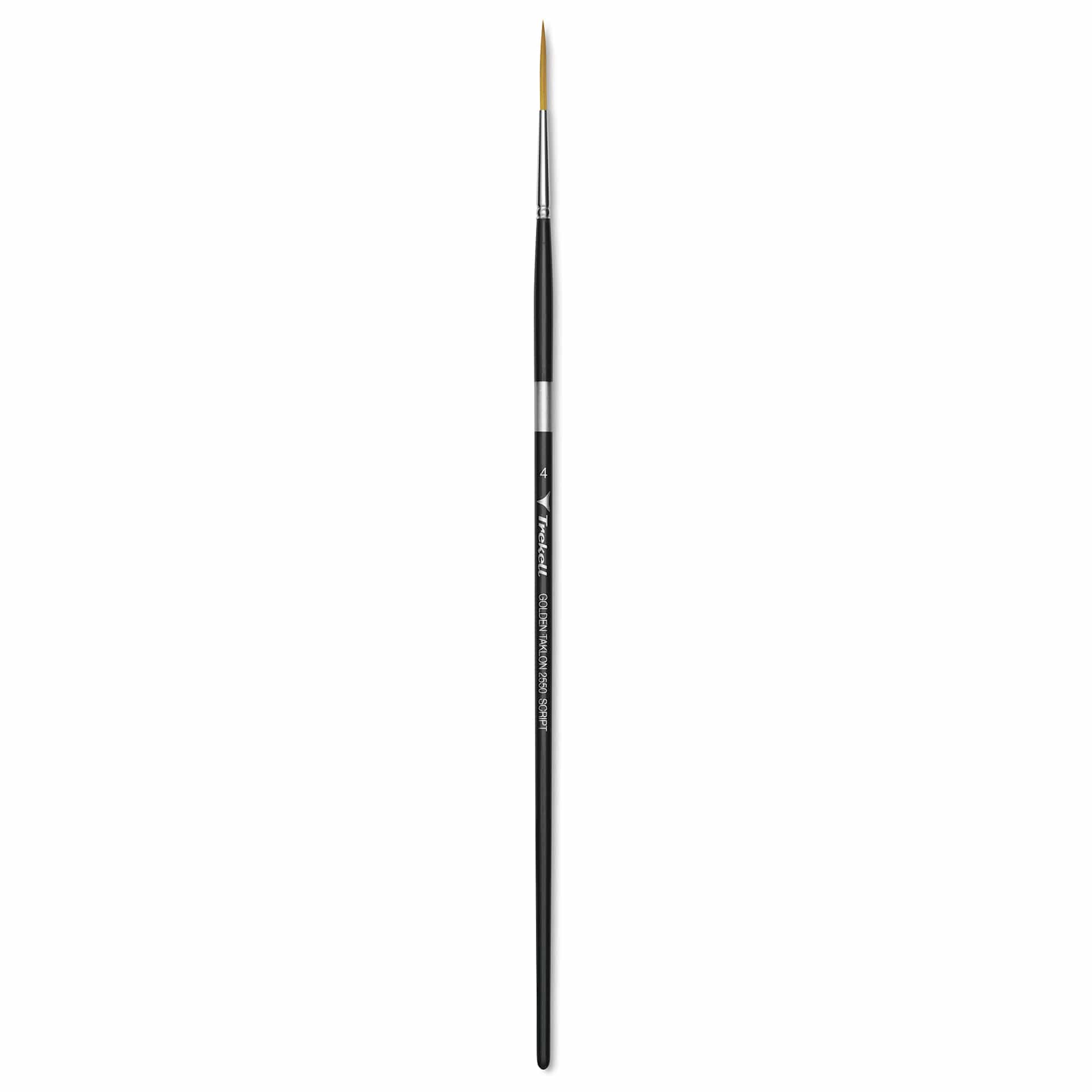 Trekell Synthetic Gold Taklon Brush - Script/Rigger, Long Handle, Size 4