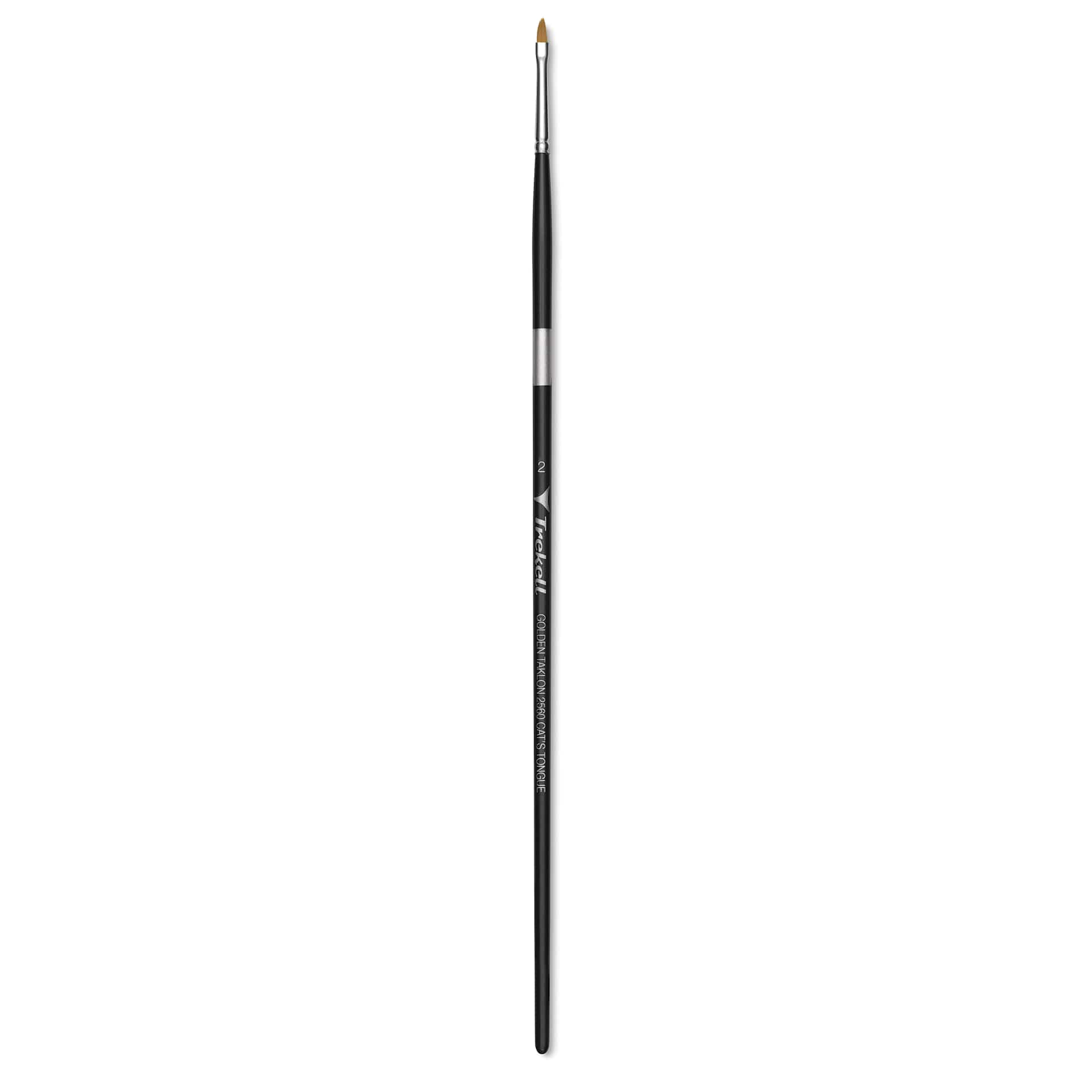 Trekell Synthetic Gold Taklon Brush - Cat's Tongue, Long Handle, Size 2