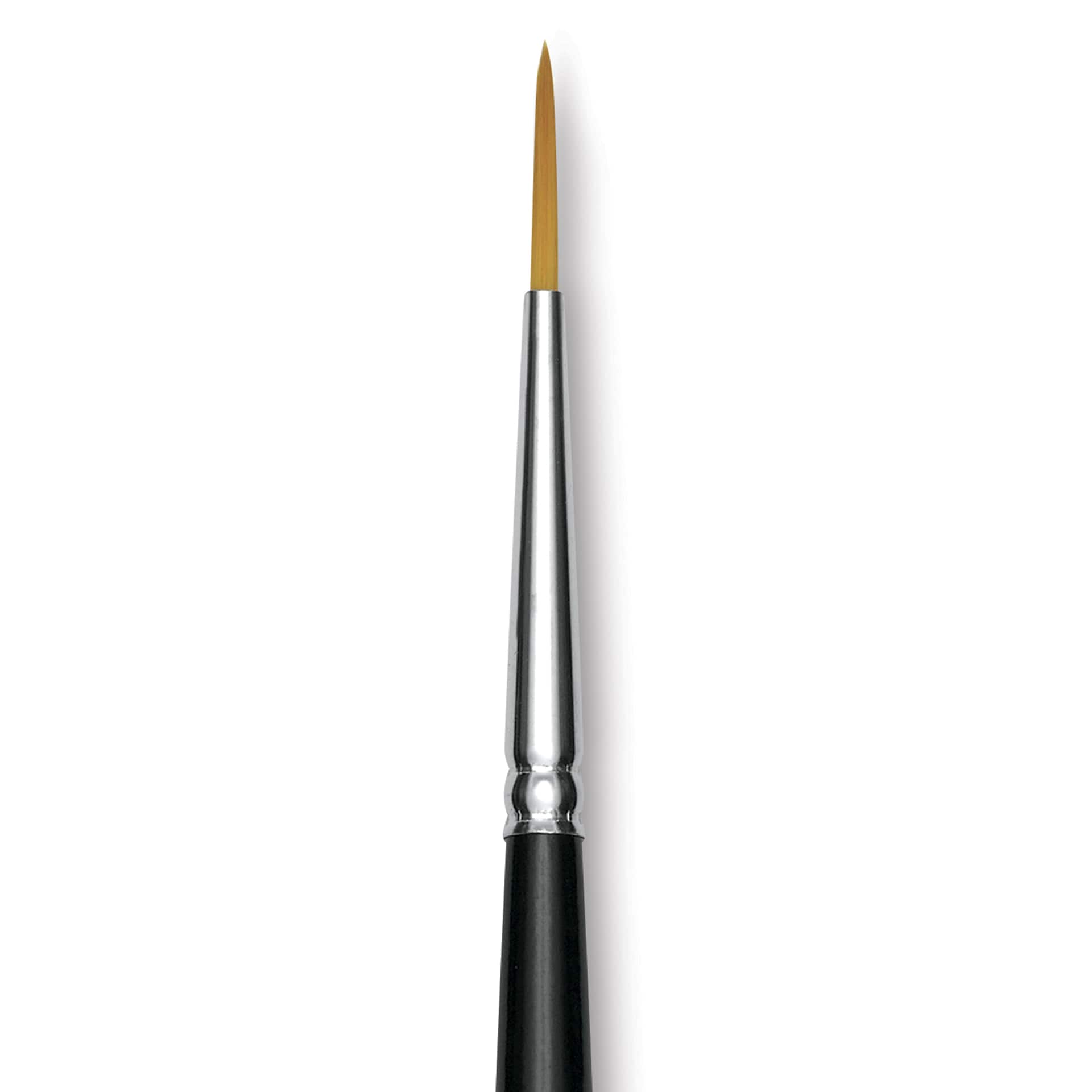 Trekell Synthetic Gold Taklon Brush - Liner, Long Handle, Size 2, close-up