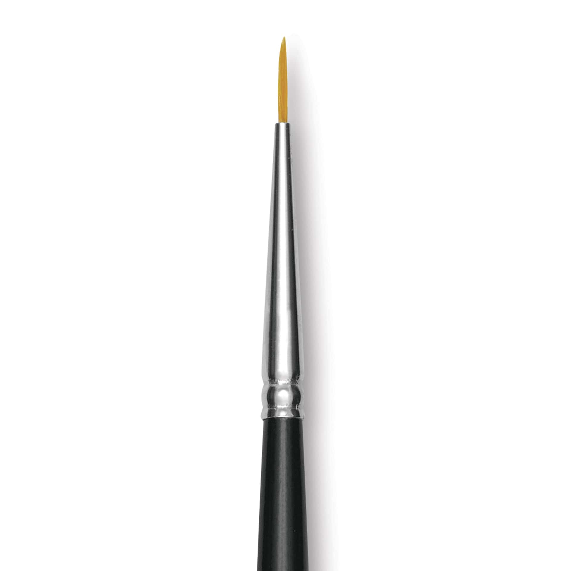 Trekell Synthetic Gold Taklon Brush - Liner, Long Handle, Size 10/0, close-up