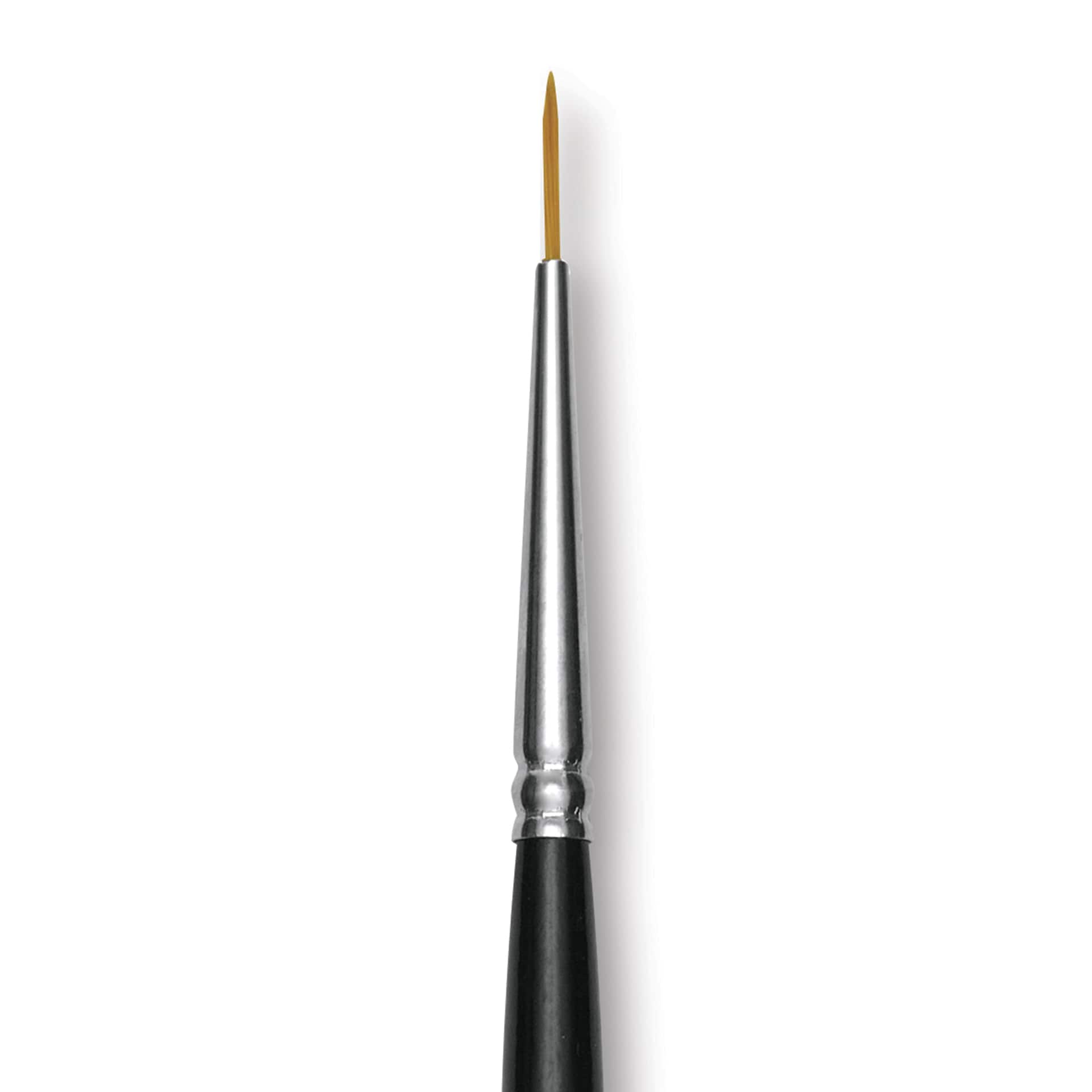 Trekell Synthetic Gold Taklon Brush - Liner, Long Handle, Size 5/0, close-up