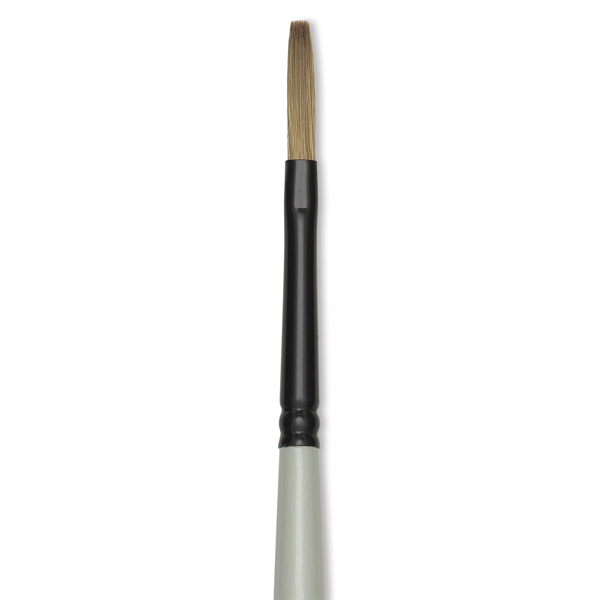 Silver Brush Black Pearl Synthetic Brush - Series 6401, Flat, Size 0, Long Handle, close-up