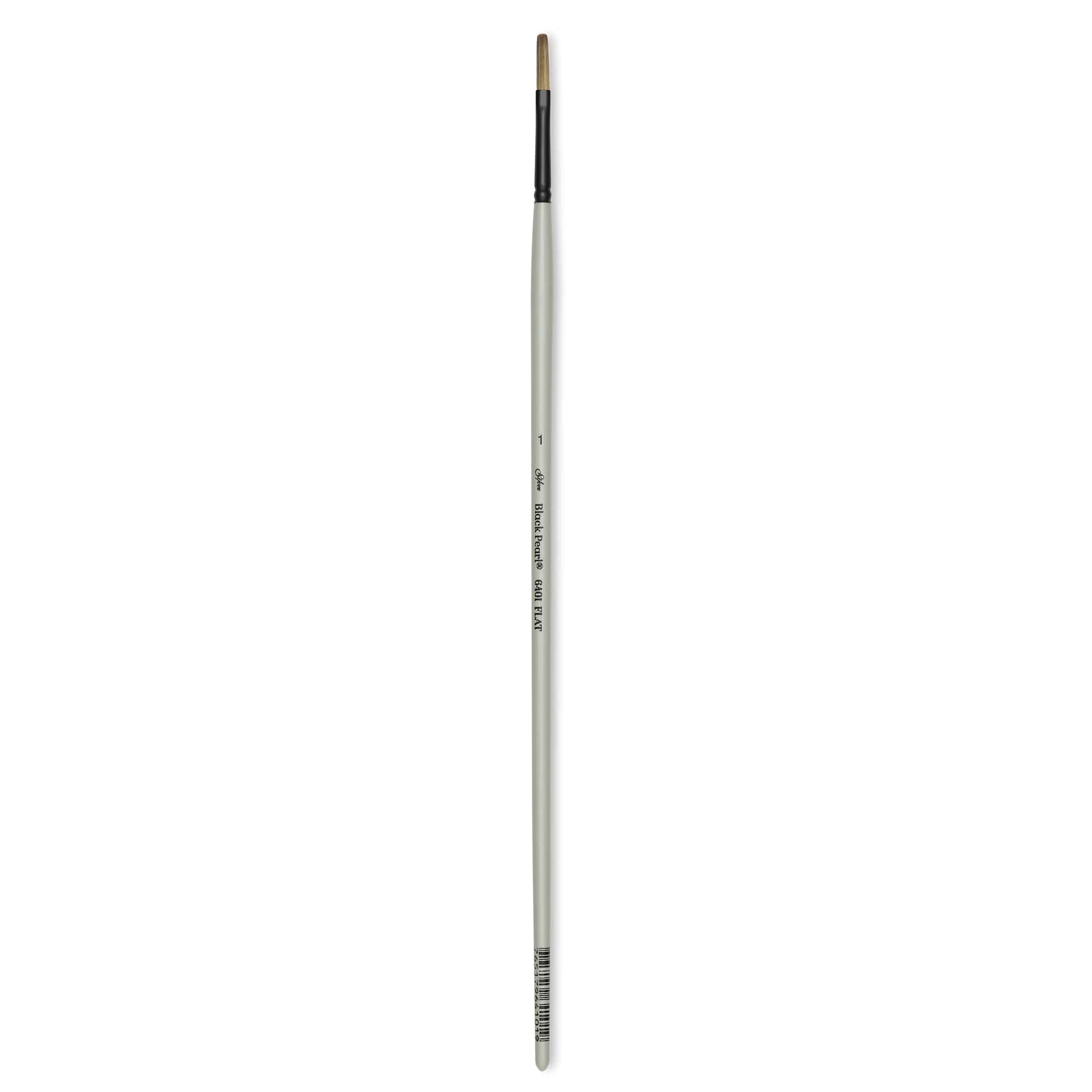 Silver Brush Black Pearl Synthetic Brush - Series 6401, Flat, Size 1, Long Handle