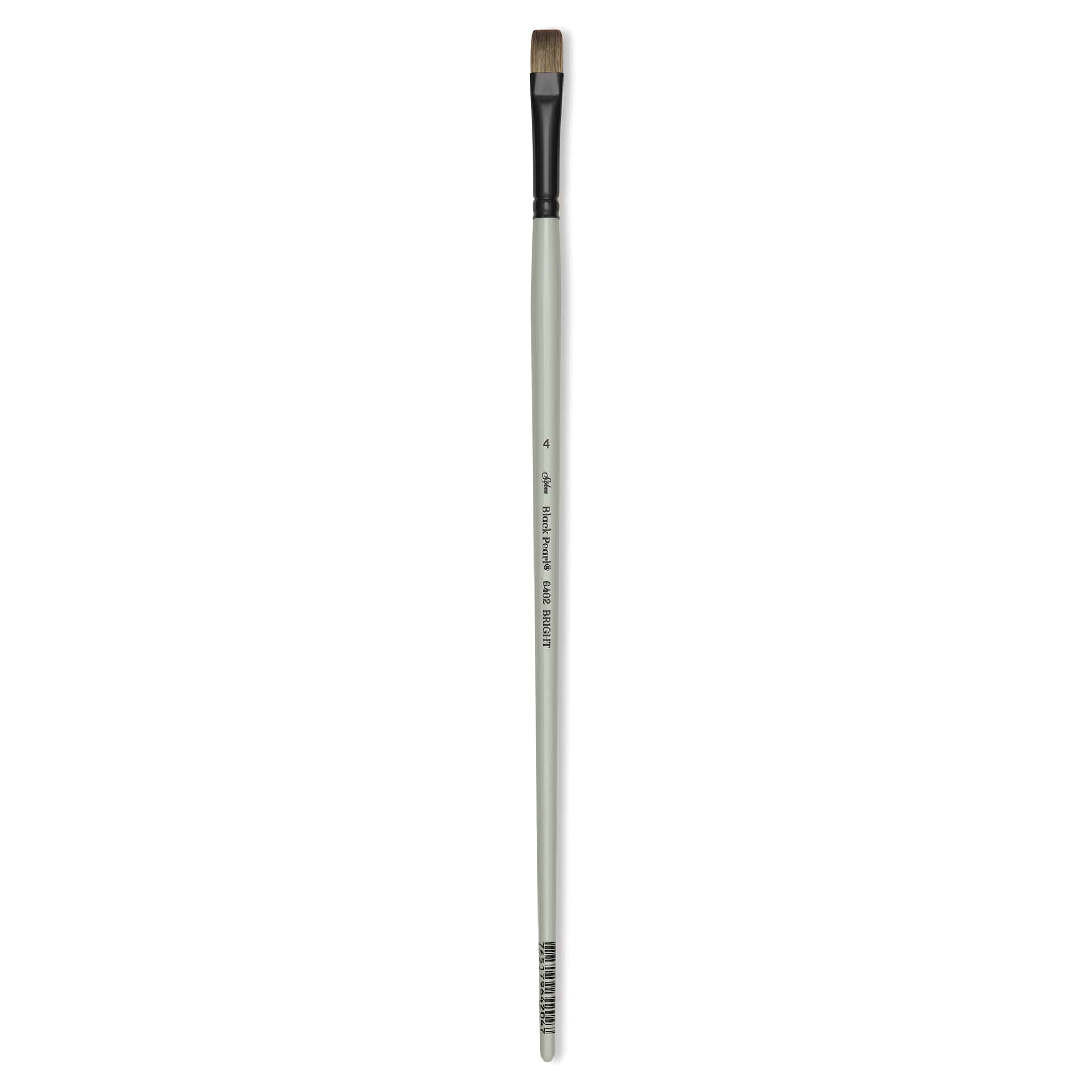 Silver Brush Black Pearl Synthetic Brush - Series 6402, Bright, Size 4, Long Handle