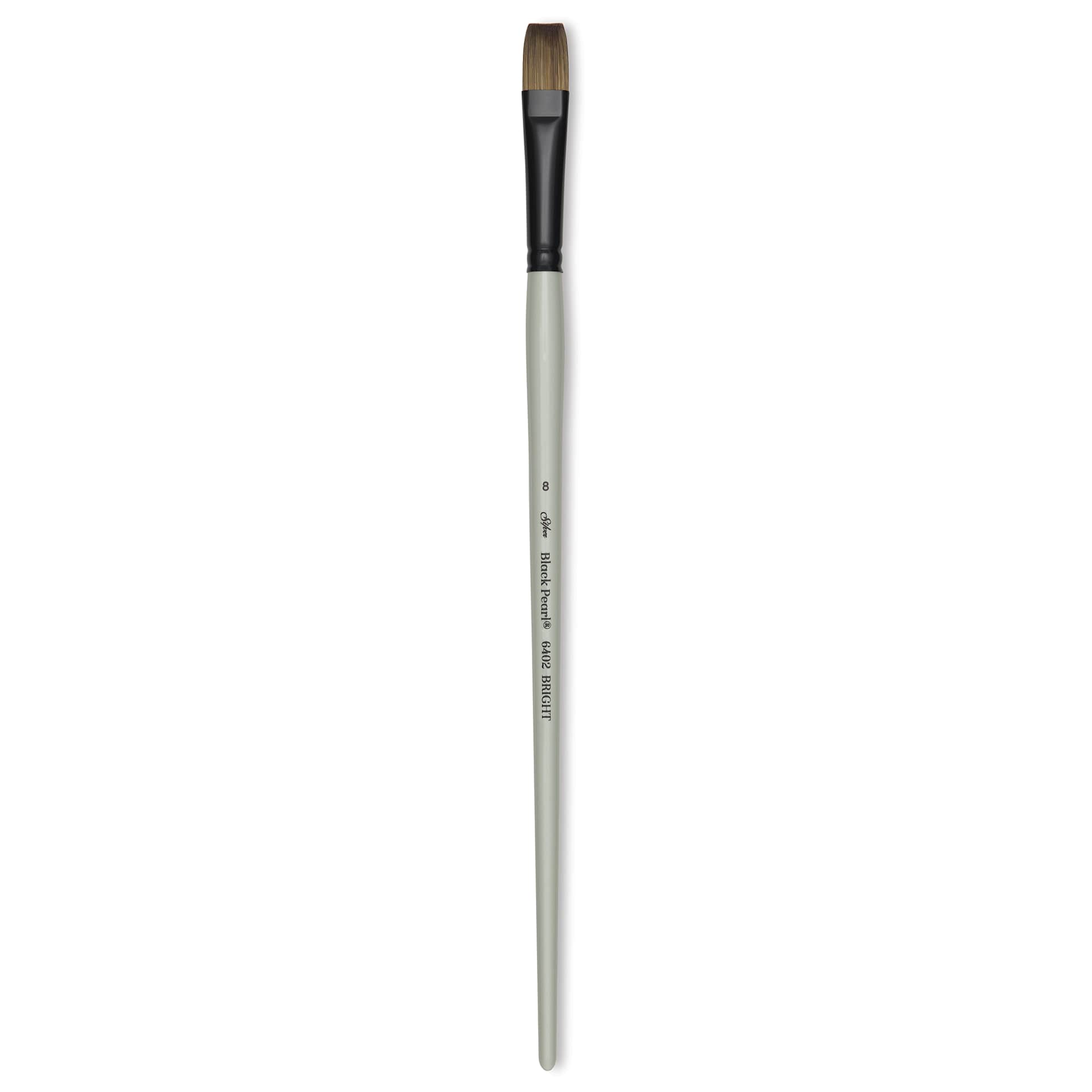 Silver Brush Black Pearl Synthetic Brush - Series 6402, Bright, Size 8, Long Handle