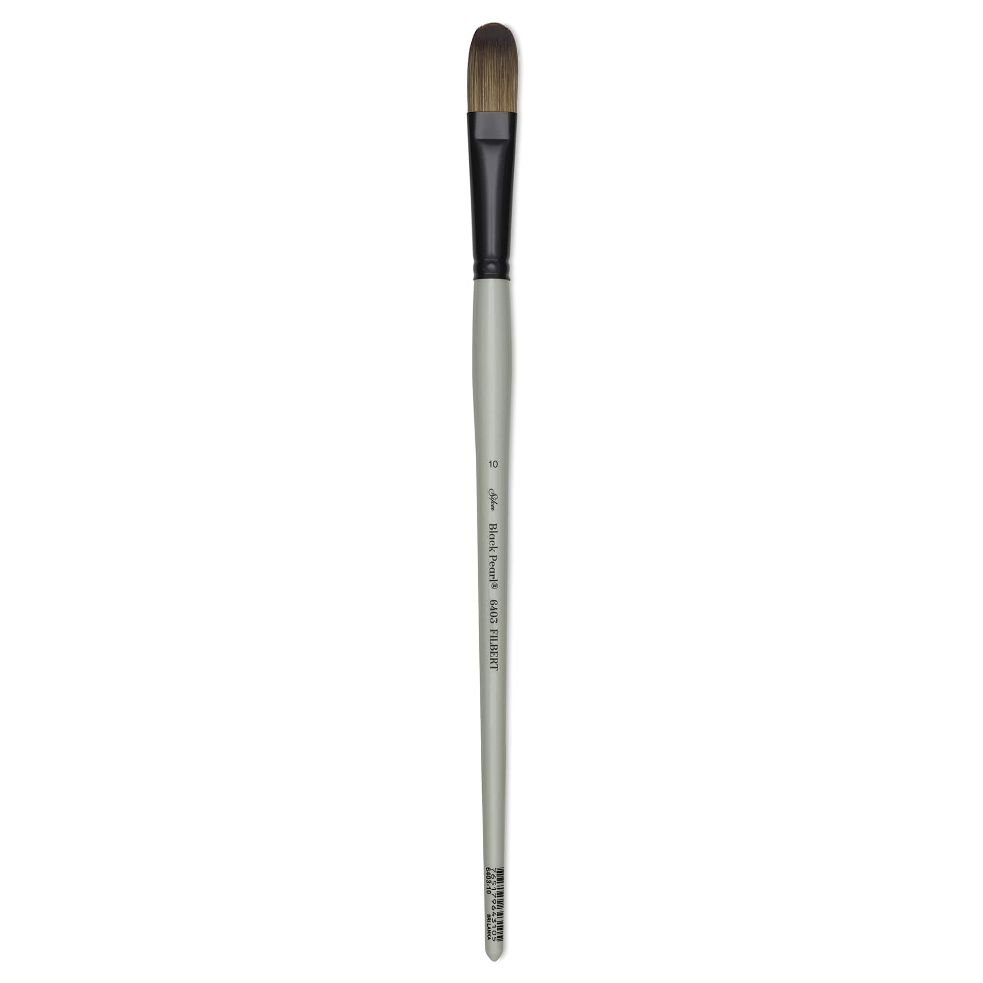 Silver Brush Black Pearl Synthetic Brush - Series 6403, Filbert, Size 10, Long Handle