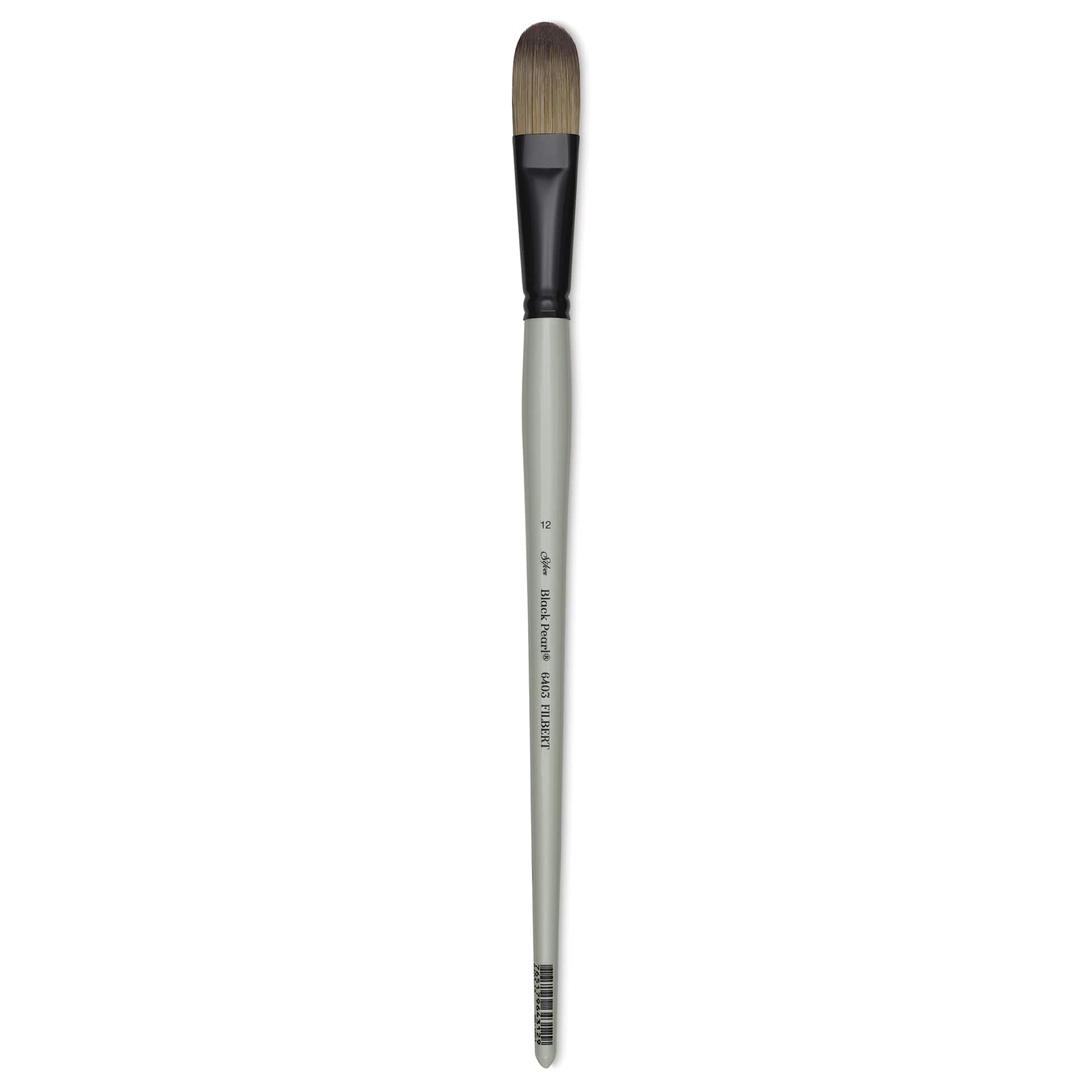 Silver Brush Black Pearl Synthetic Brush - Series 6403, Filbert, Size 12, Long Handle