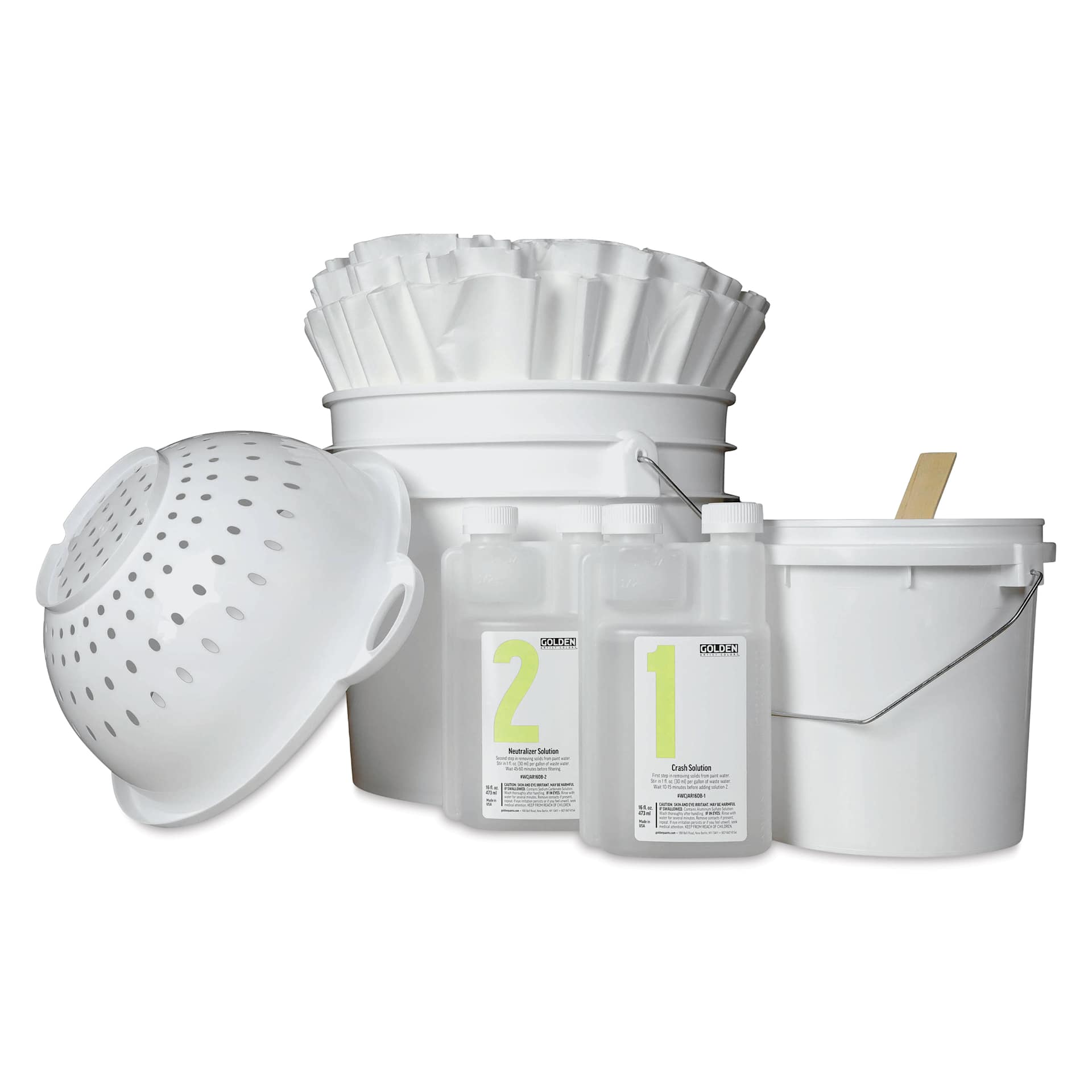 Golden Crash Paint Solids Waste Water Cleaning System Solutions Kit, contents