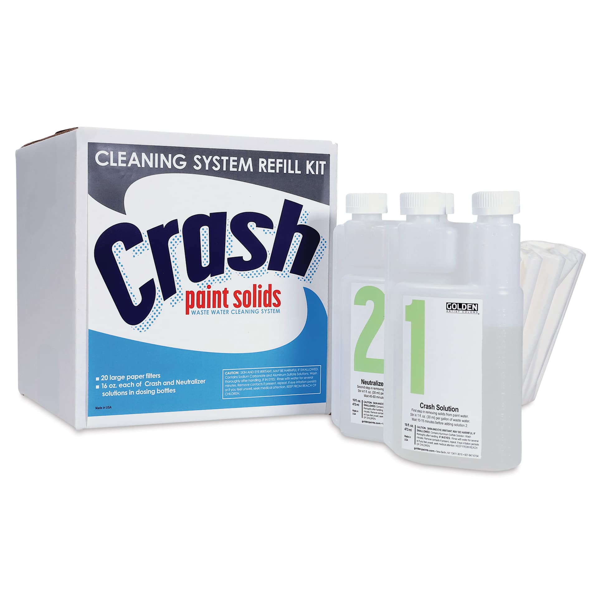Golden Crash Paint Solids Waste Water Cleaning System, Refill Kit contents with box