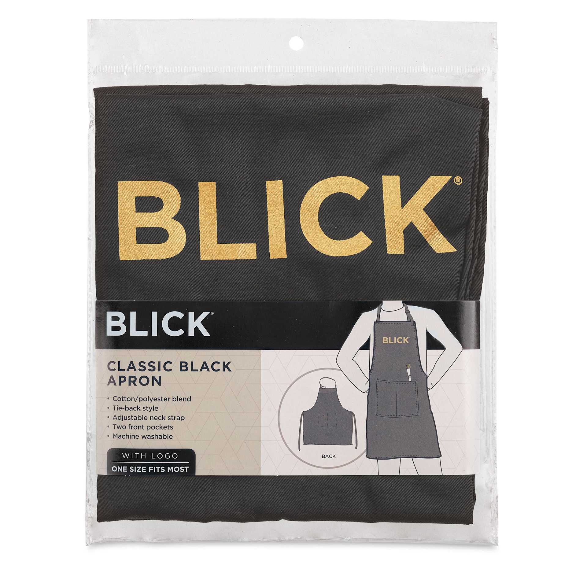 Blick Classic Black Apron with Logo front of package