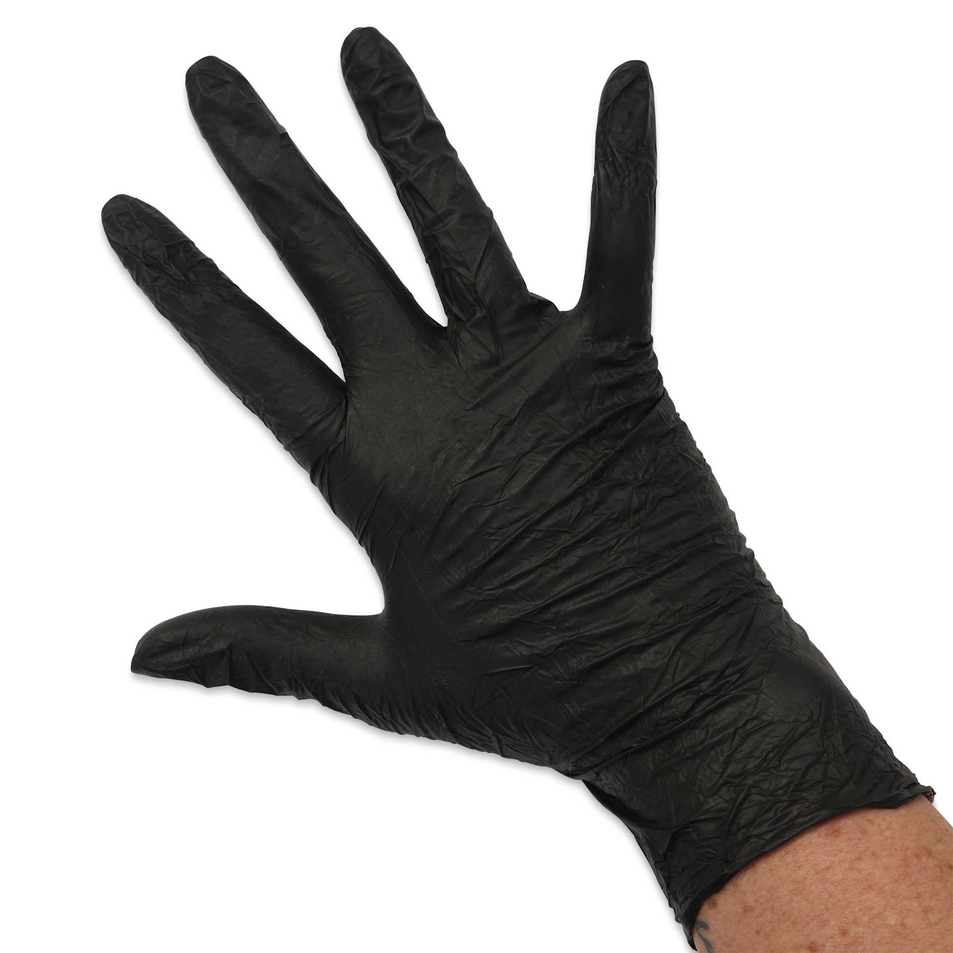 Montana Nitrile Gloves - Medium, Pkg of 100 Pairs, hand inside single glove