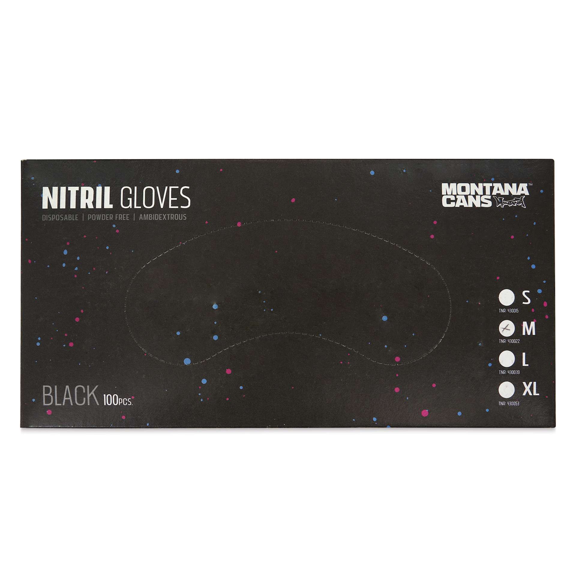 Montana Nitrile Gloves - Medium, Pkg of 100 Pairs, front of the packaging