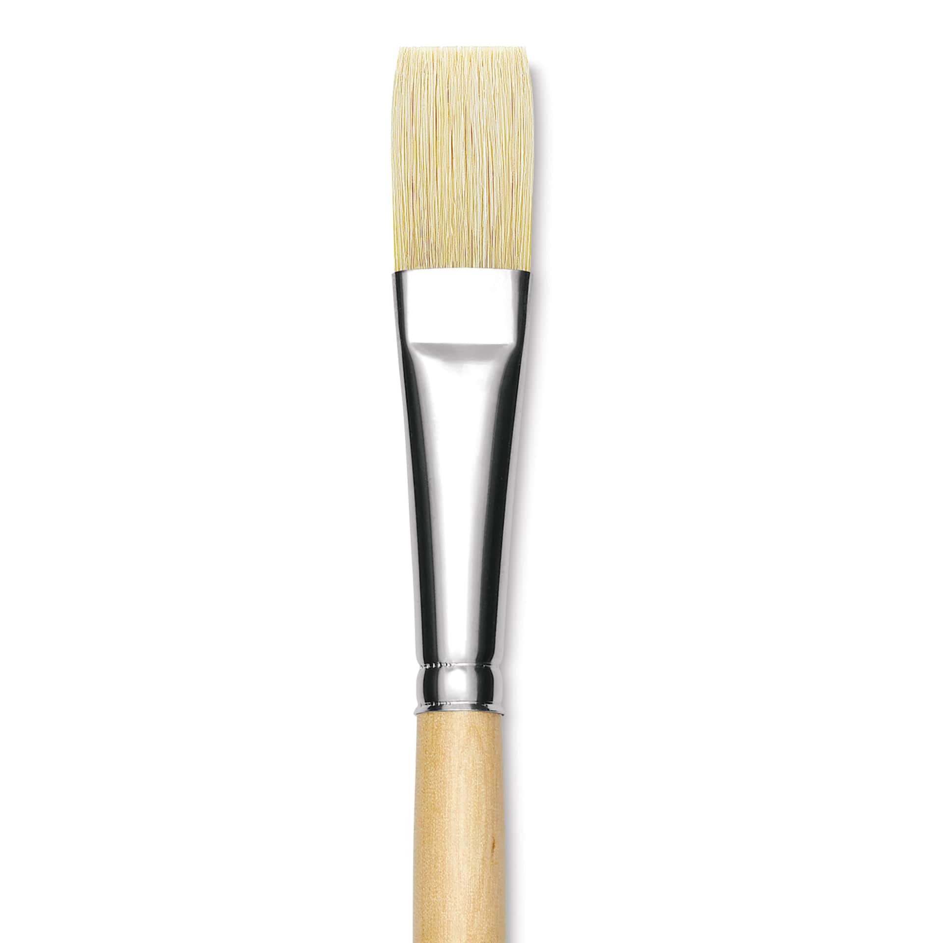 Utrecht Rhenish Pure Hog Bristle Brush - Flat, Size 8, Long Handle