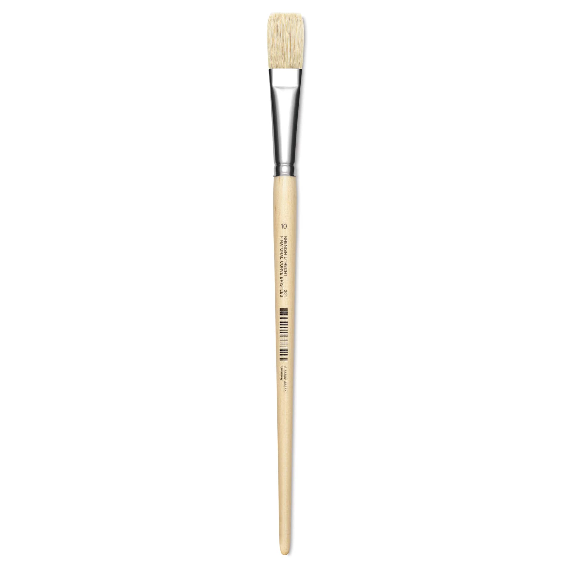 Utrecht Rhenish Pure Hog Bristle Brush - Flat, Size 10, Long Handle
