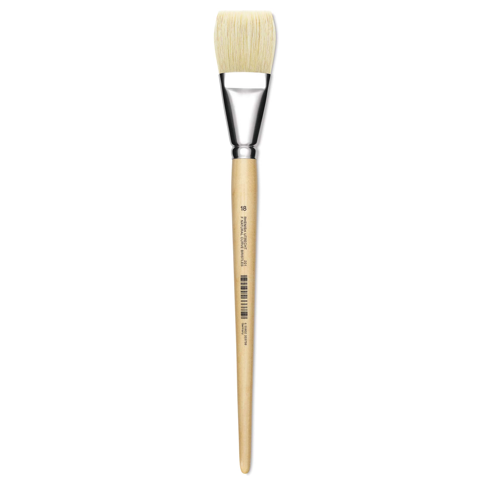 Utrecht Rhenish Pure Hog Bristle Brush - Flat, Size 18, Long Handle