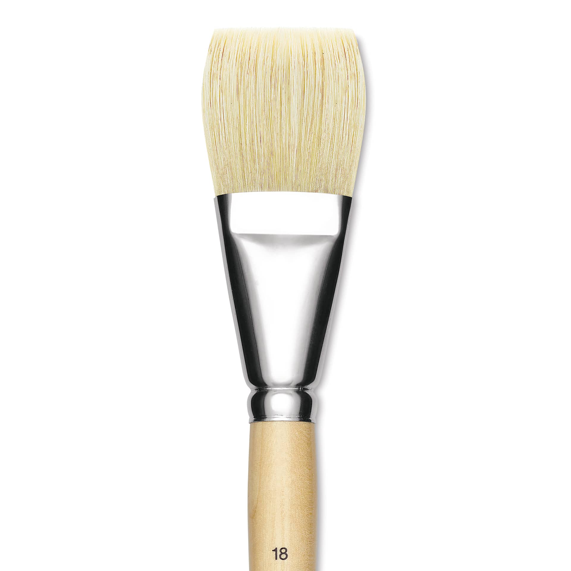 Utrecht Rhenish Pure Hog Bristle Brush - Flat, Size 18, Long Handle