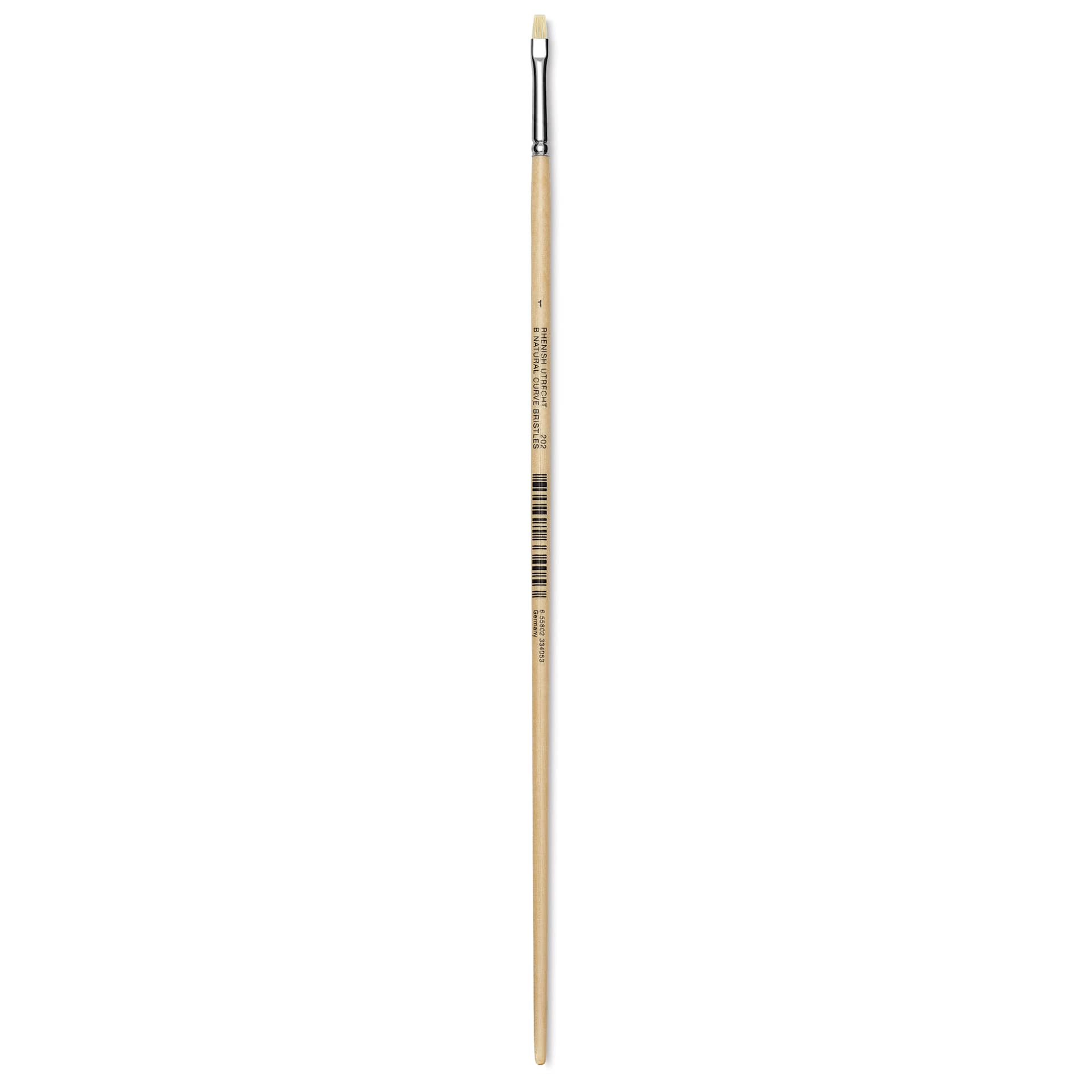 Utrecht Rhenish Pure Hog Bristle Brush - Bright, Size 1, Long Handle