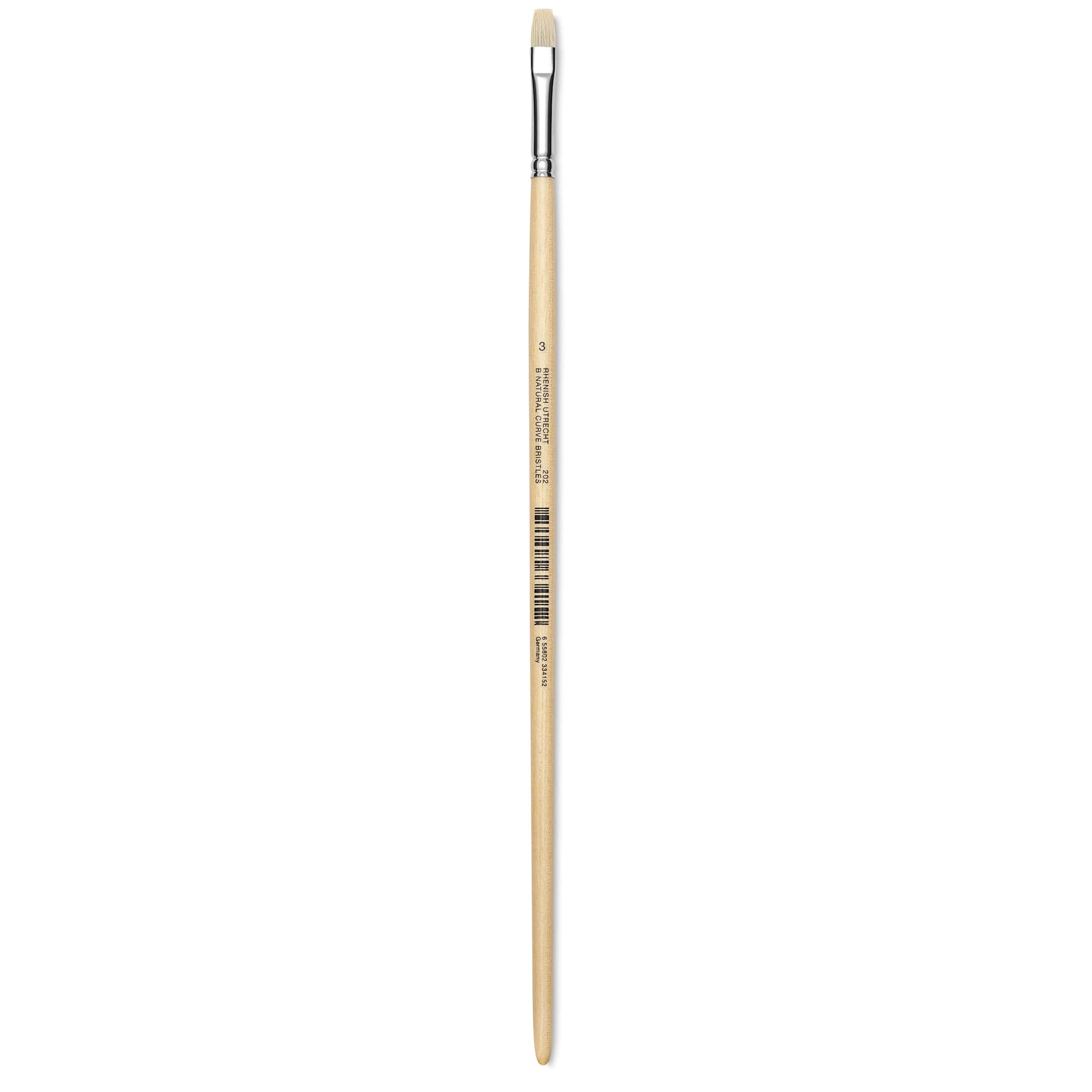 Utrecht Rhenish Pure Hog Bristle Brush - Bright, Size 3, Long Handle