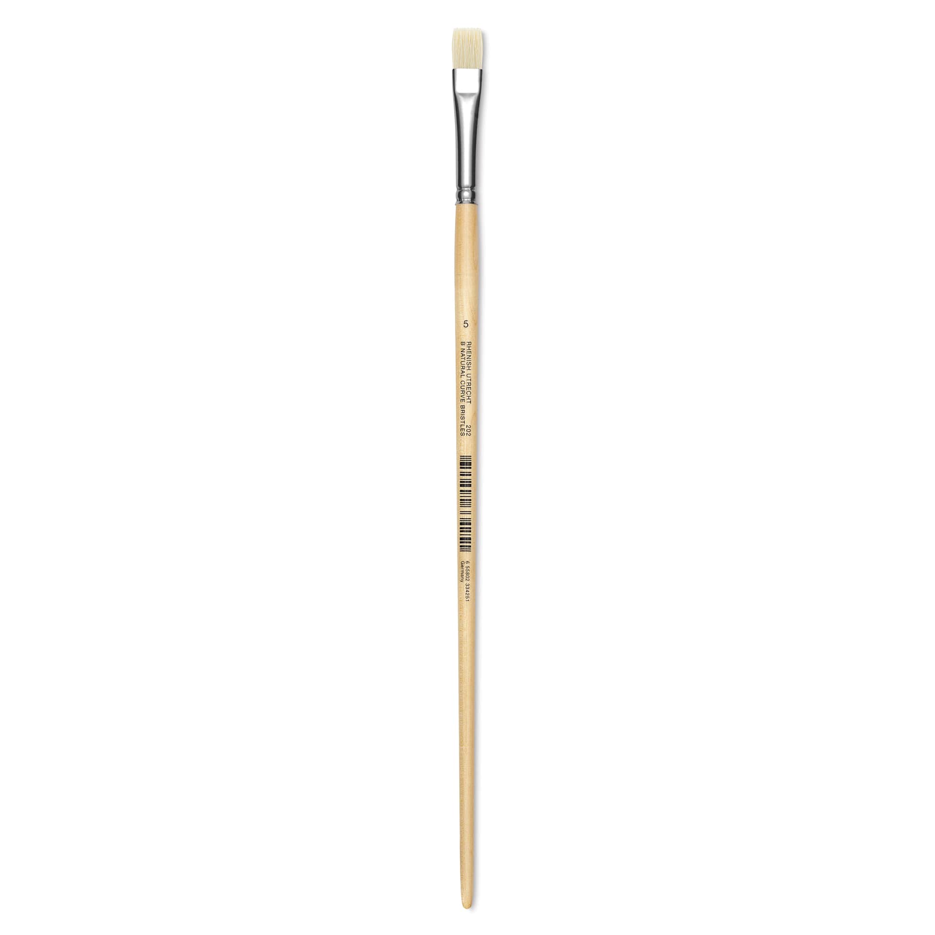 Utrecht Rhenish Pure Hog Bristle Brush - Bright, Size 5, Long Handle