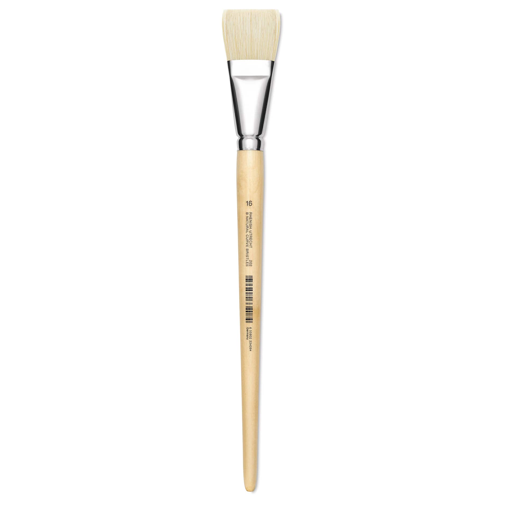Utrecht Rhenish Pure Hog Bristle Brush - Bright, Size 16, Long Handle