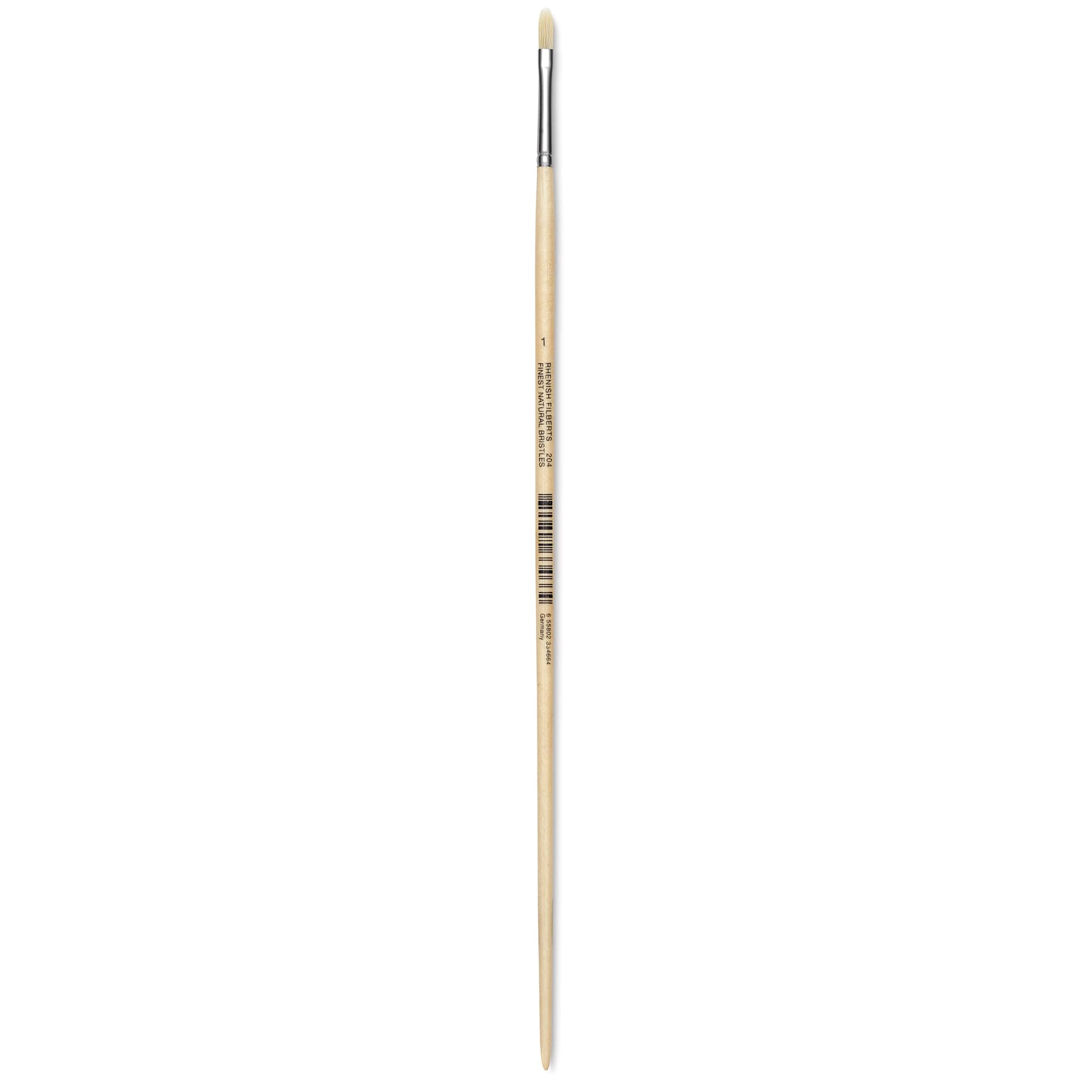 Utrecht Rhenish Pure Hog Bristle Brush - Filbert, Size 1, Long Handle