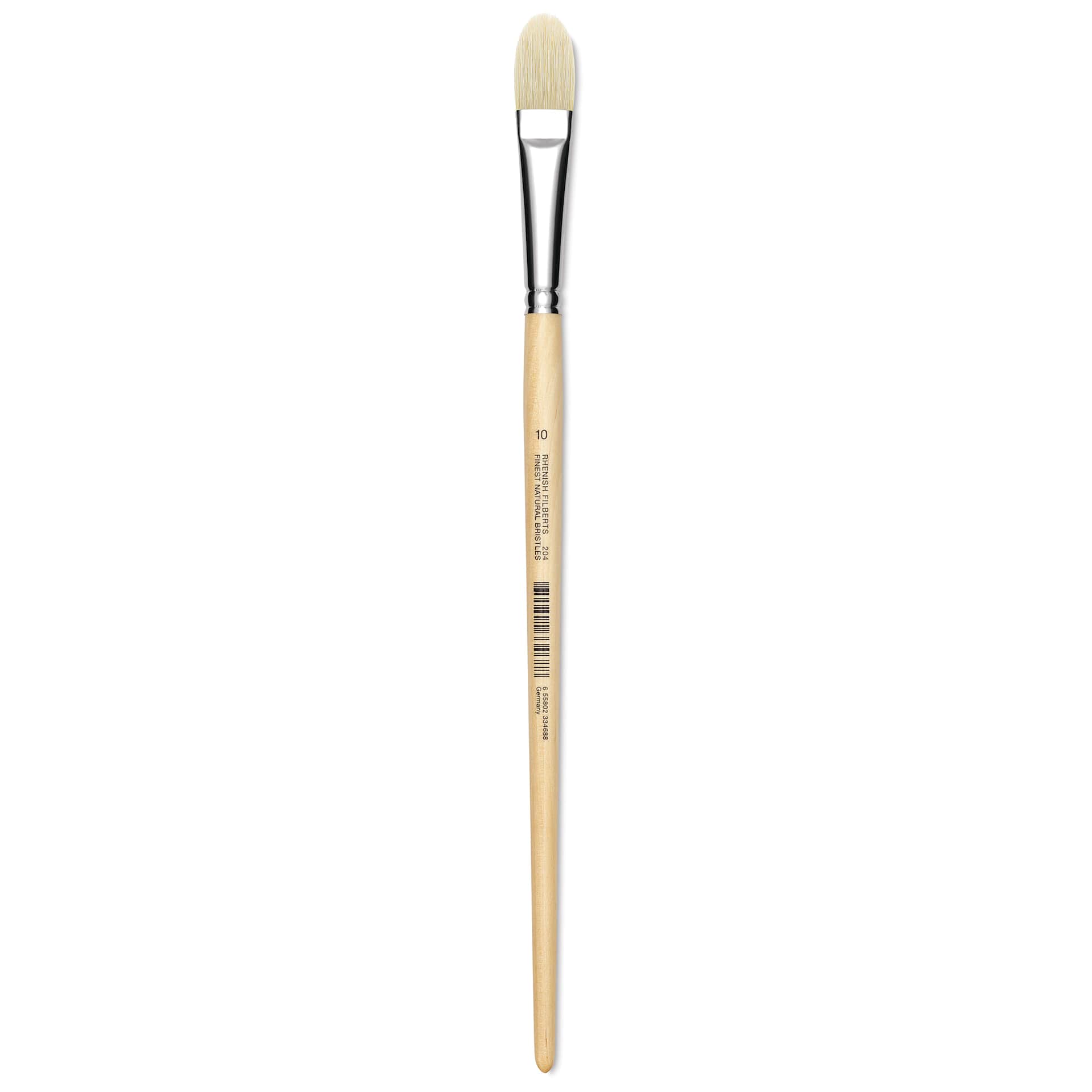 Utrecht Rhenish Pure Hog Bristle Brush - Filbert, Size 10, Long Handle