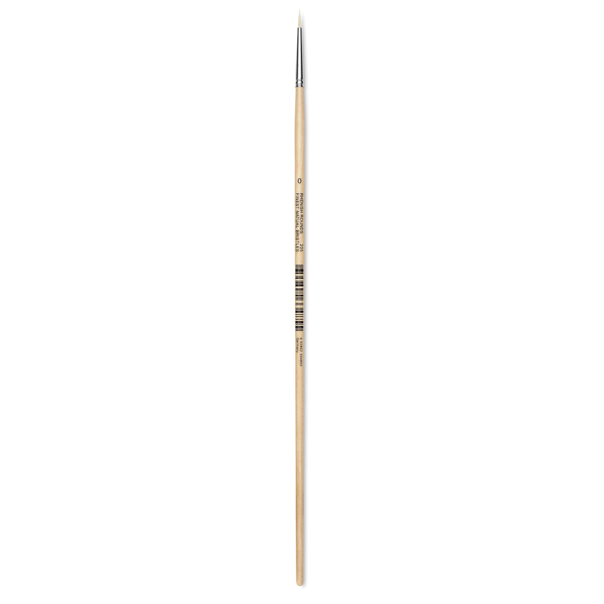 Utrecht Rhenish Pure Hog Bristle Brush - Round, Size 0, Long Handle