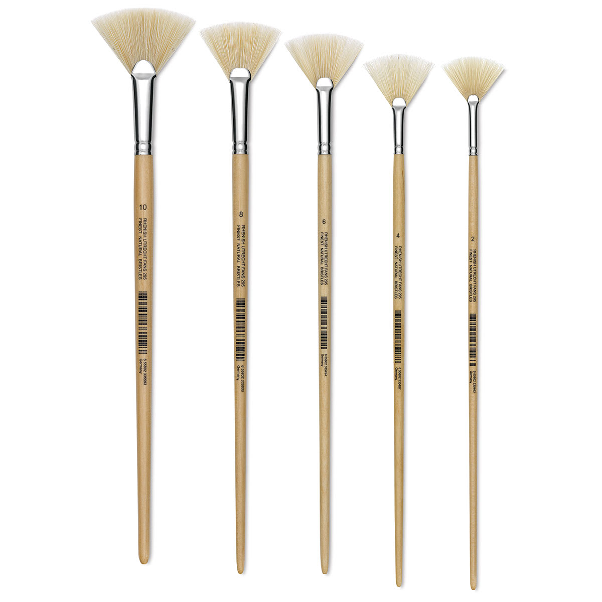 Utrecht Rhenish Pure Hog Bristle Brush - Fan, Series 295, Long Handle