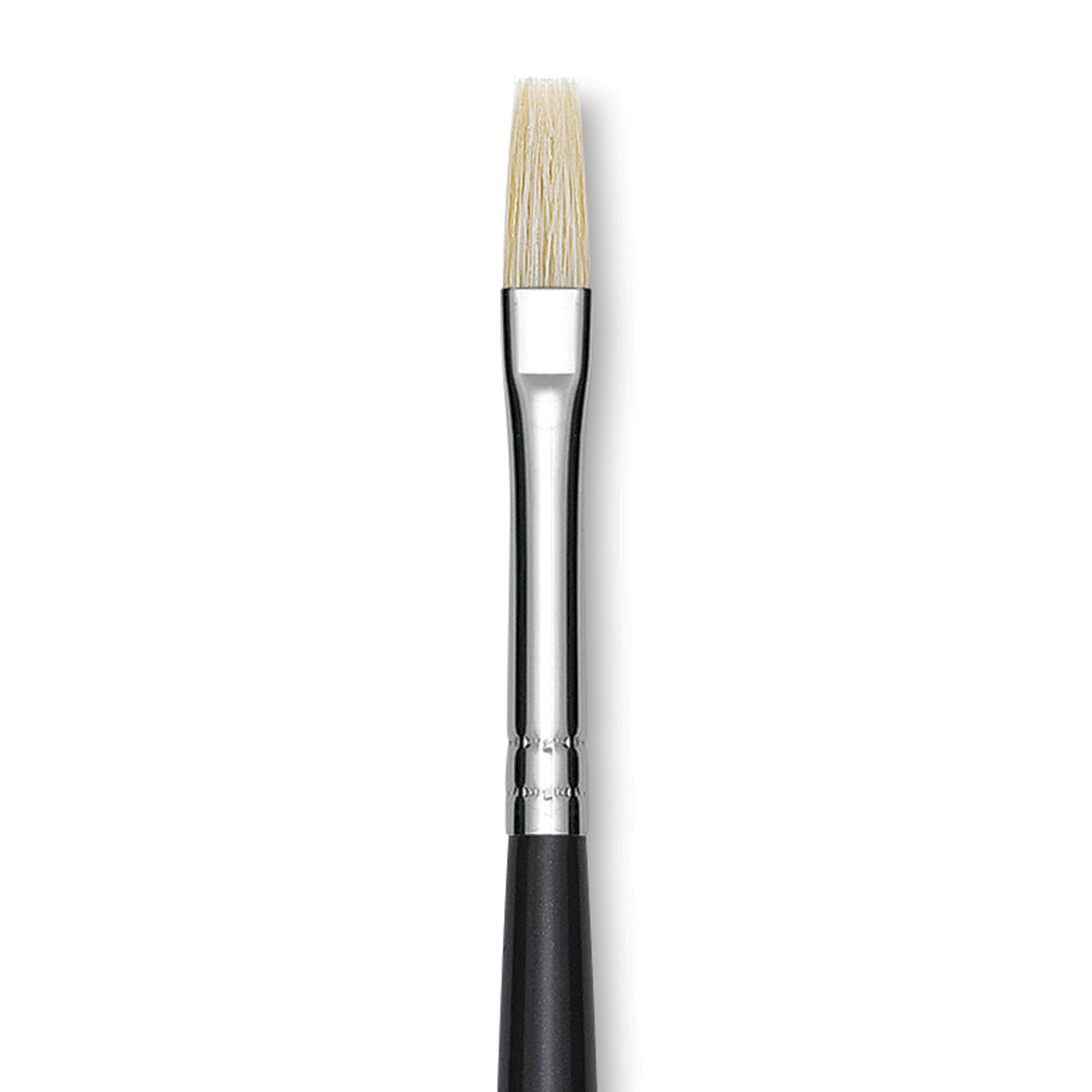 Utrecht Natural Chungking Pure Bristle Brush - Flat, Size 1, Long Handle, Close-up