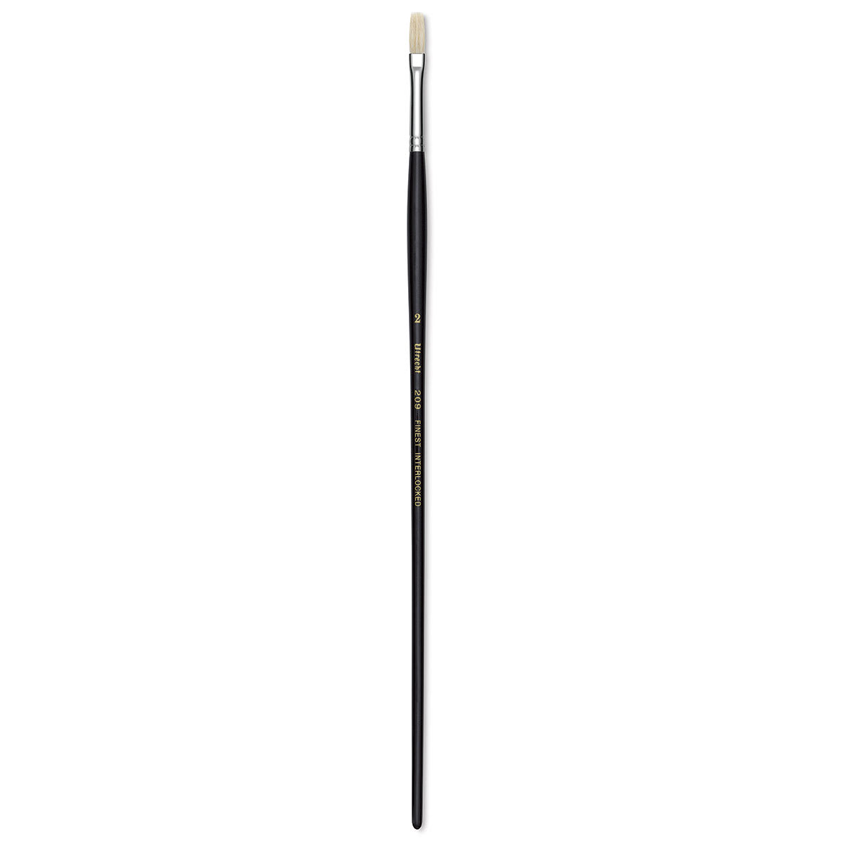 Utrecht Natural Chungking Pure Bristle Brush - Flat, Size 2, Long Handle