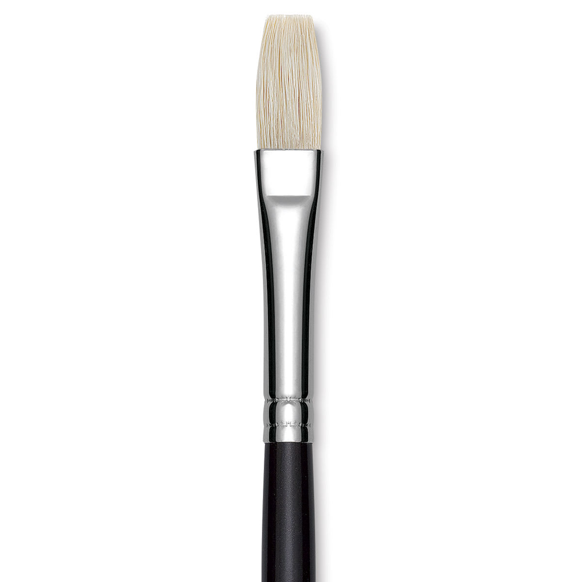 Utrecht Natural Chungking Pure Bristle Brush - Flat, Size 6, Long Handle, Close-up