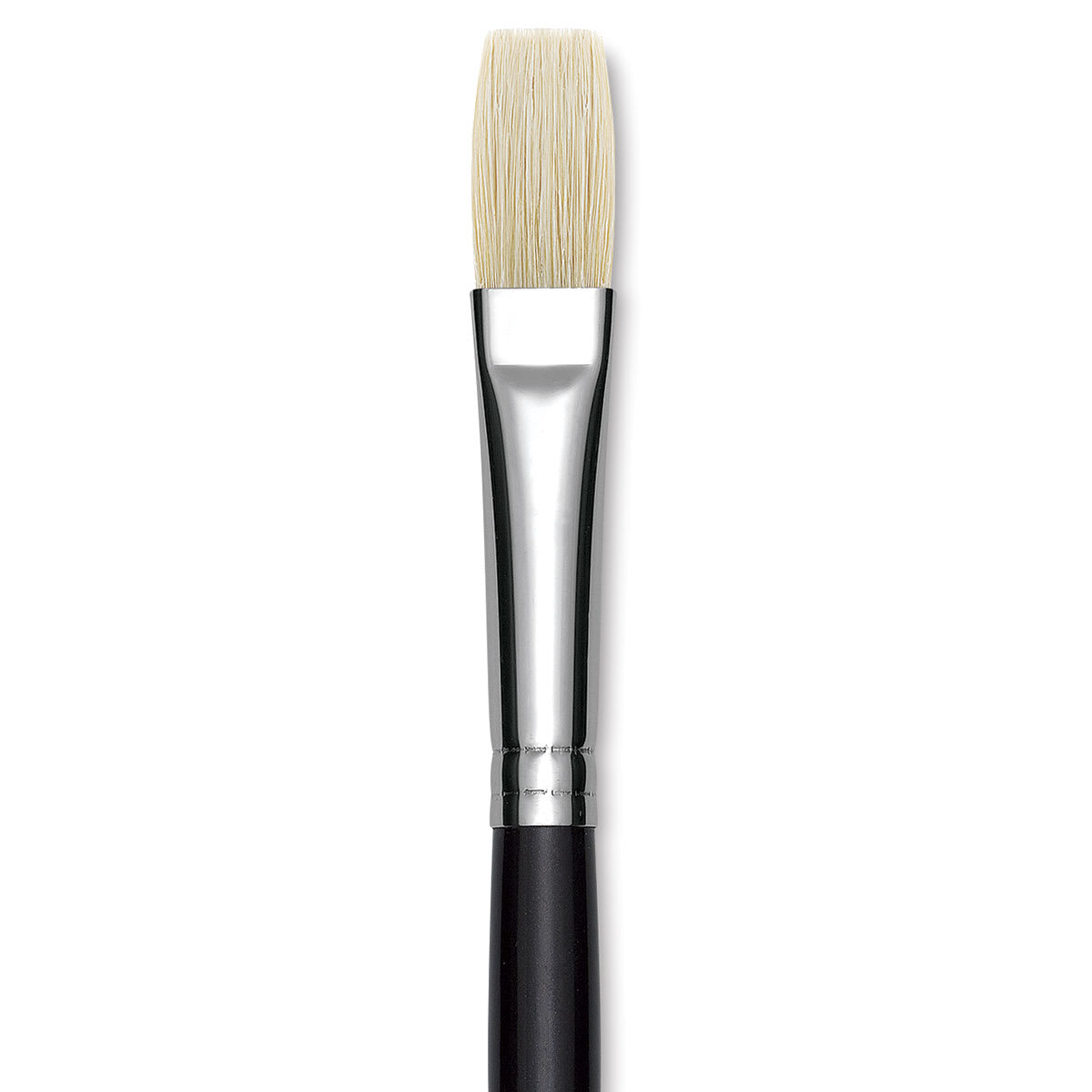 Utrecht Natural Chungking Pure Bristle Brush - Flat, Size 8, Long Handle, Close-up
