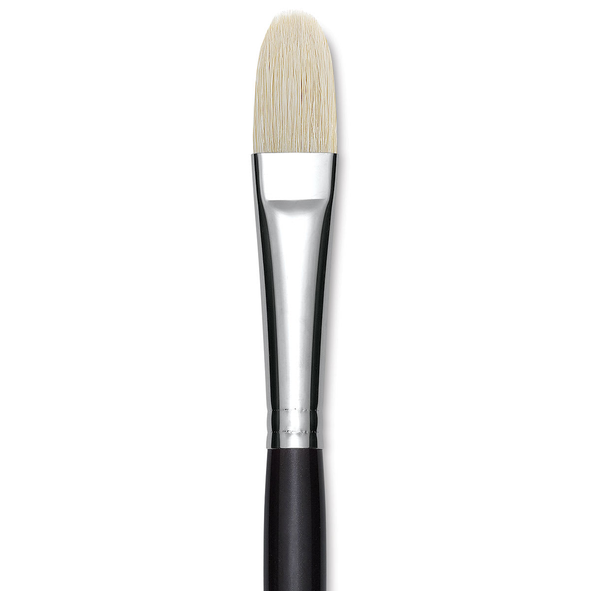 Utrecht Natural Chungking Pure Bristle Brush - Filbert, Size 10, Long Handle, Close-up