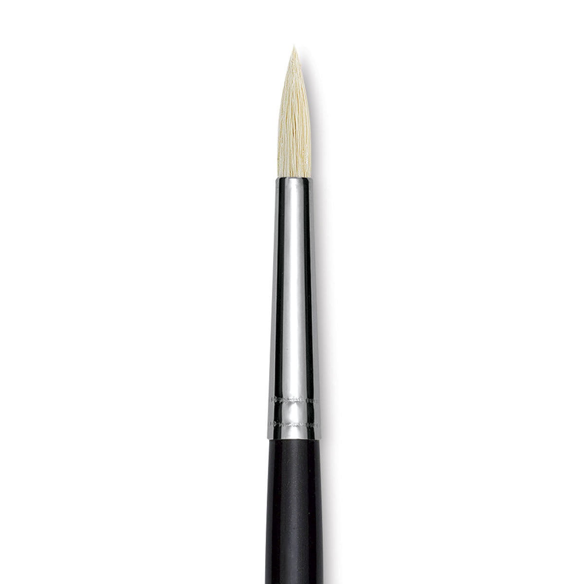 Utrecht Natural Chungking Pure Bristle Brush - Round, Size 4, Long Handle, Close-up