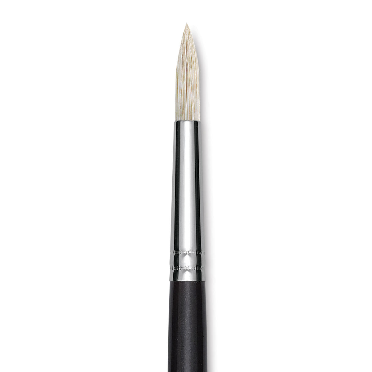 Utrecht Natural Chungking Pure Bristle Brush - Round, Size 6, Long Handle, Close-up