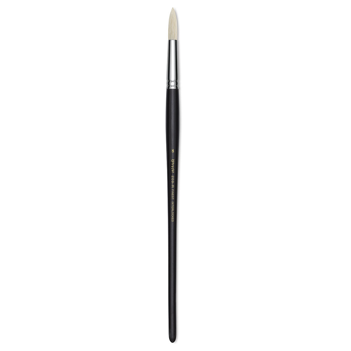 Utrecht Natural Chungking Pure Bristle Brush - Round, Size 8, Long Handle