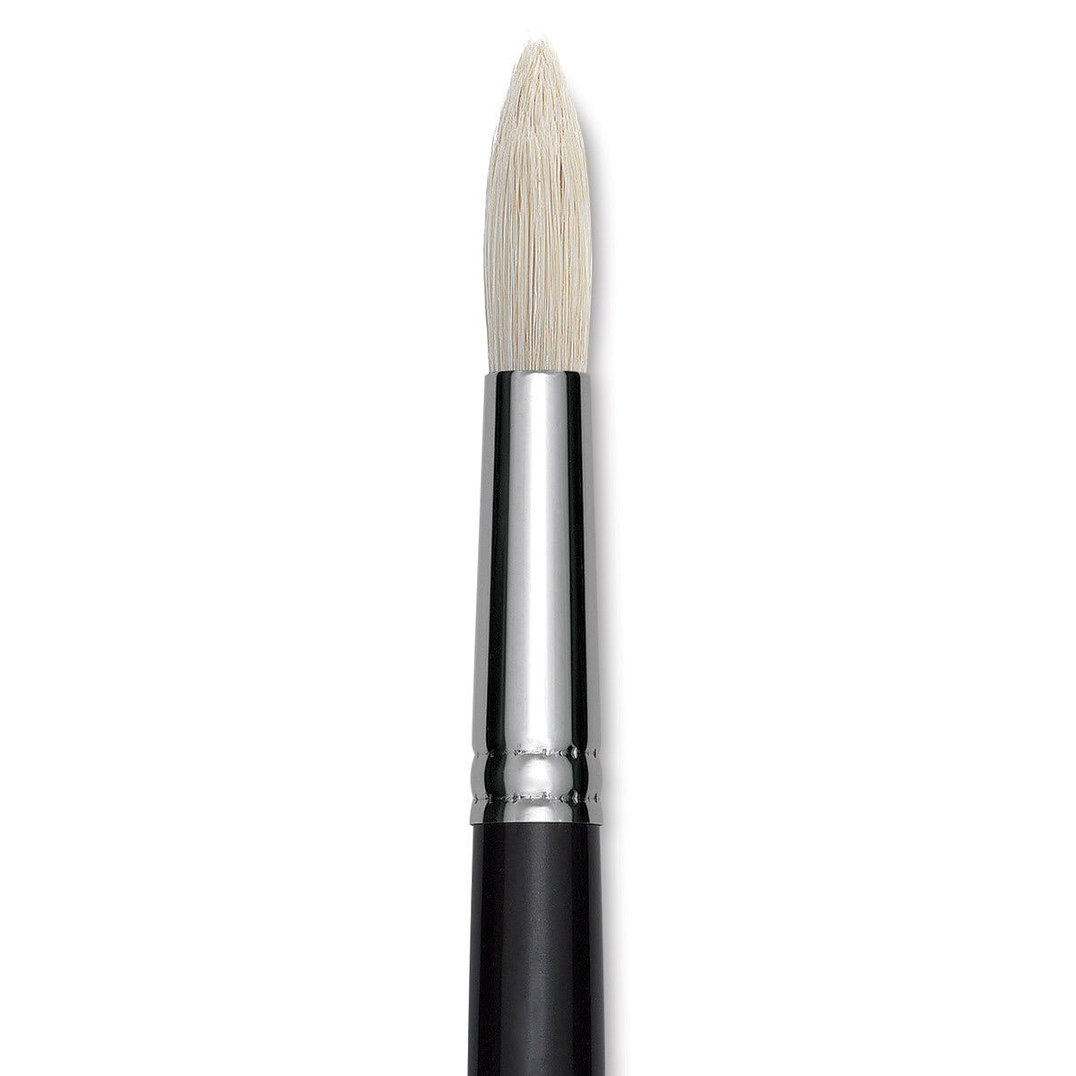 Utrecht Natural Chungking Pure Bristle Brush - Round, Size 10, Long Handle, Close-up