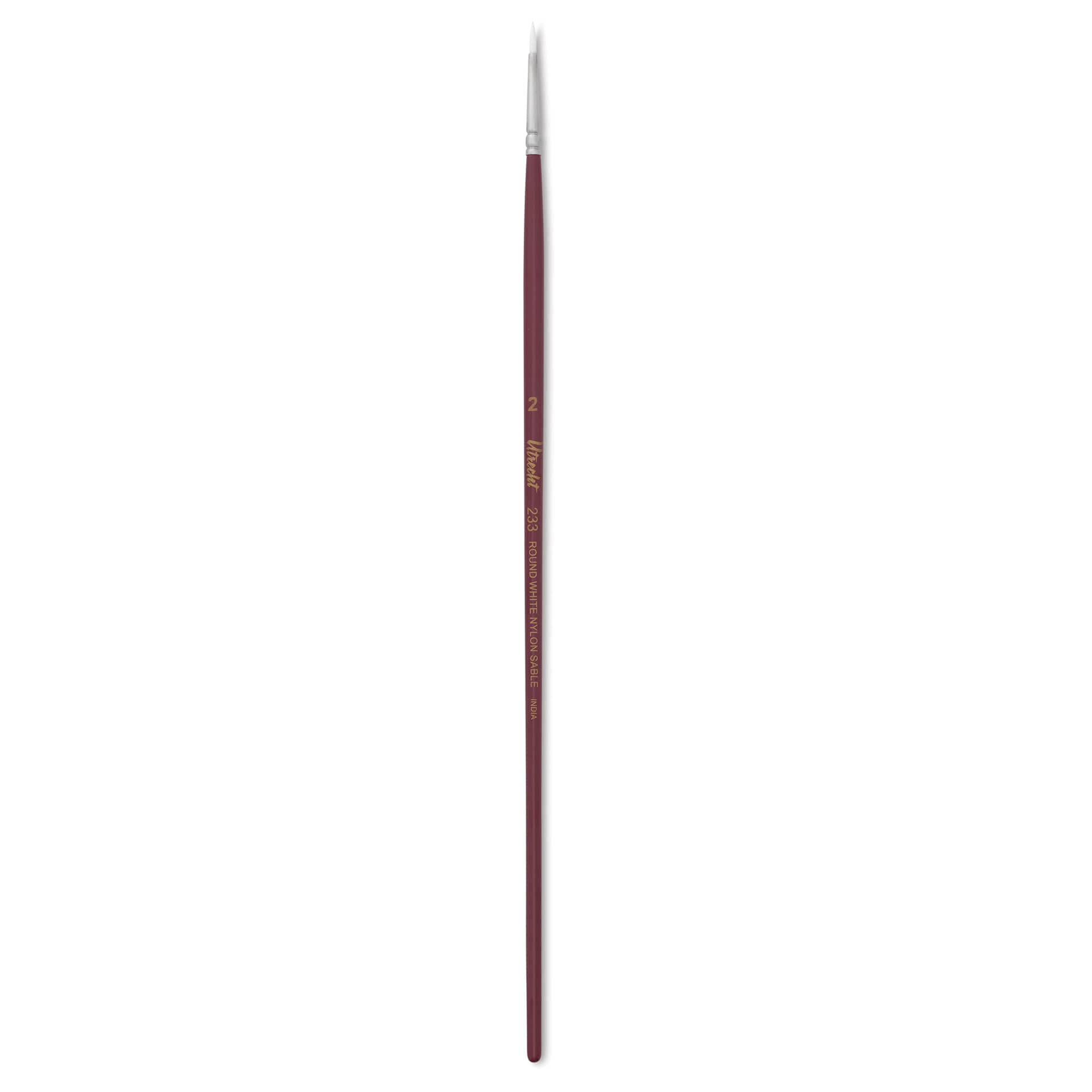 Utrecht Series 233 White Nylon Sable Round Brush - Size 2, Long Handle