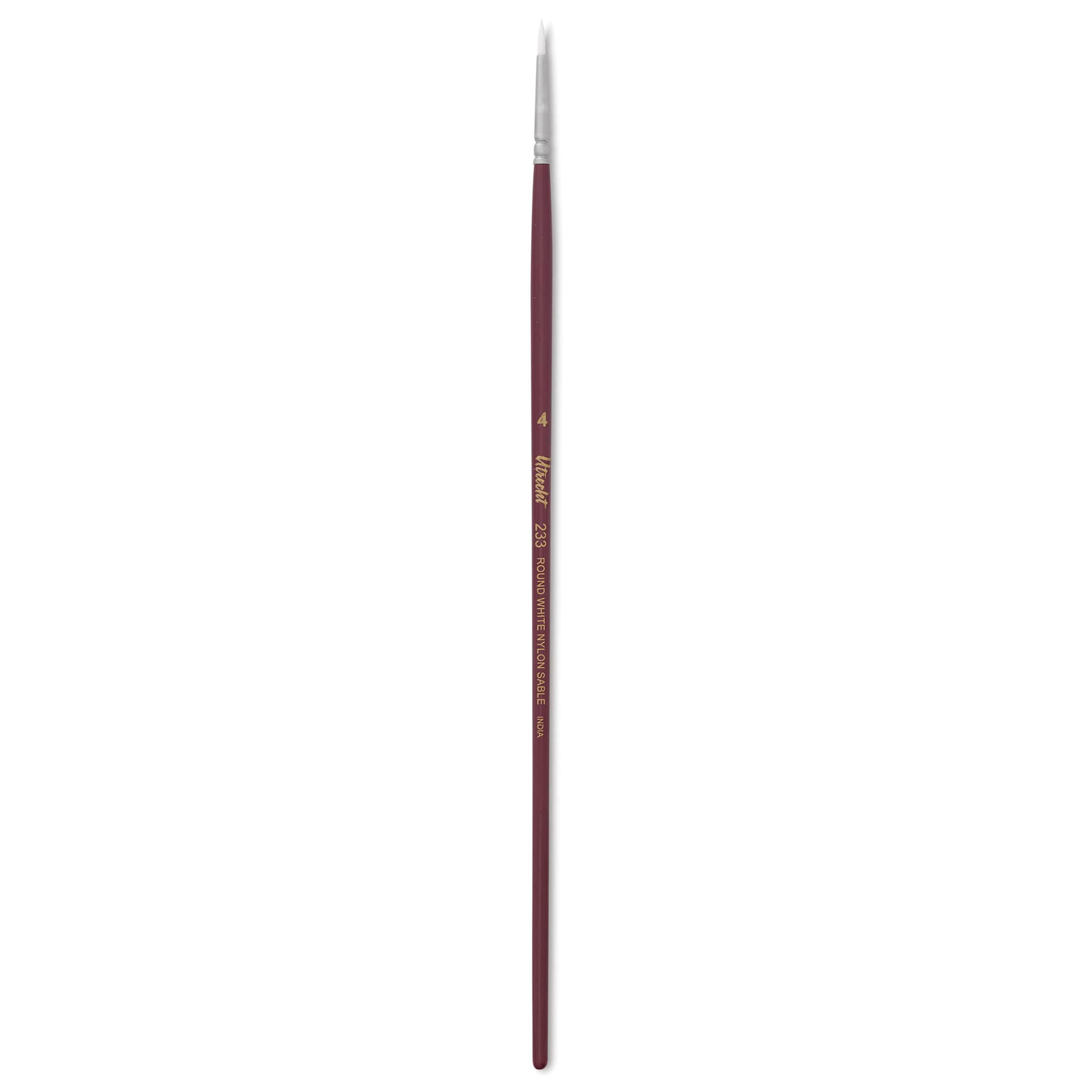 Utrecht Series 233 White Nylon Sable Round Brush - Size 4, Long Handle