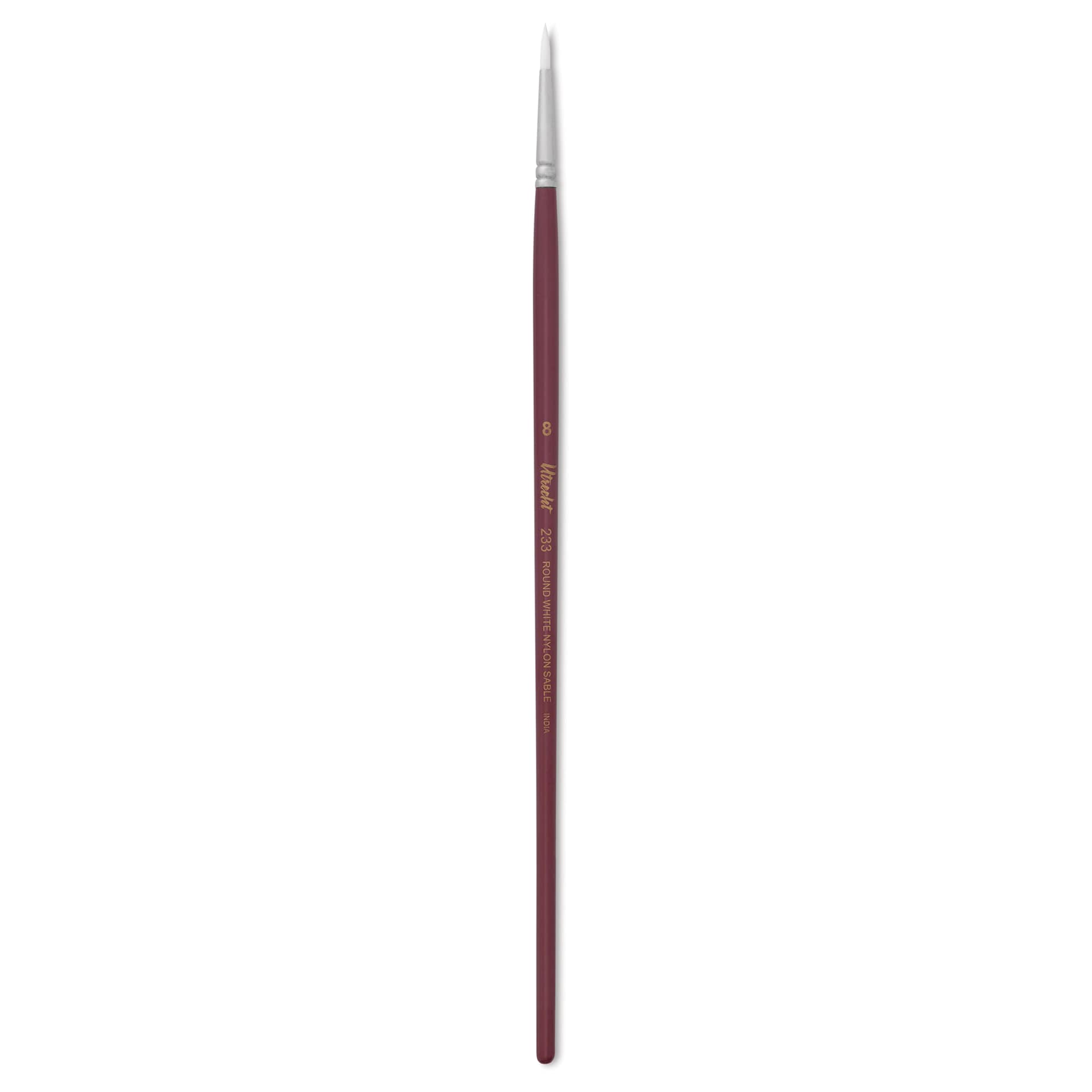 Utrecht Series 233 White Nylon Sable Round Brush - Size 8, Long Handle