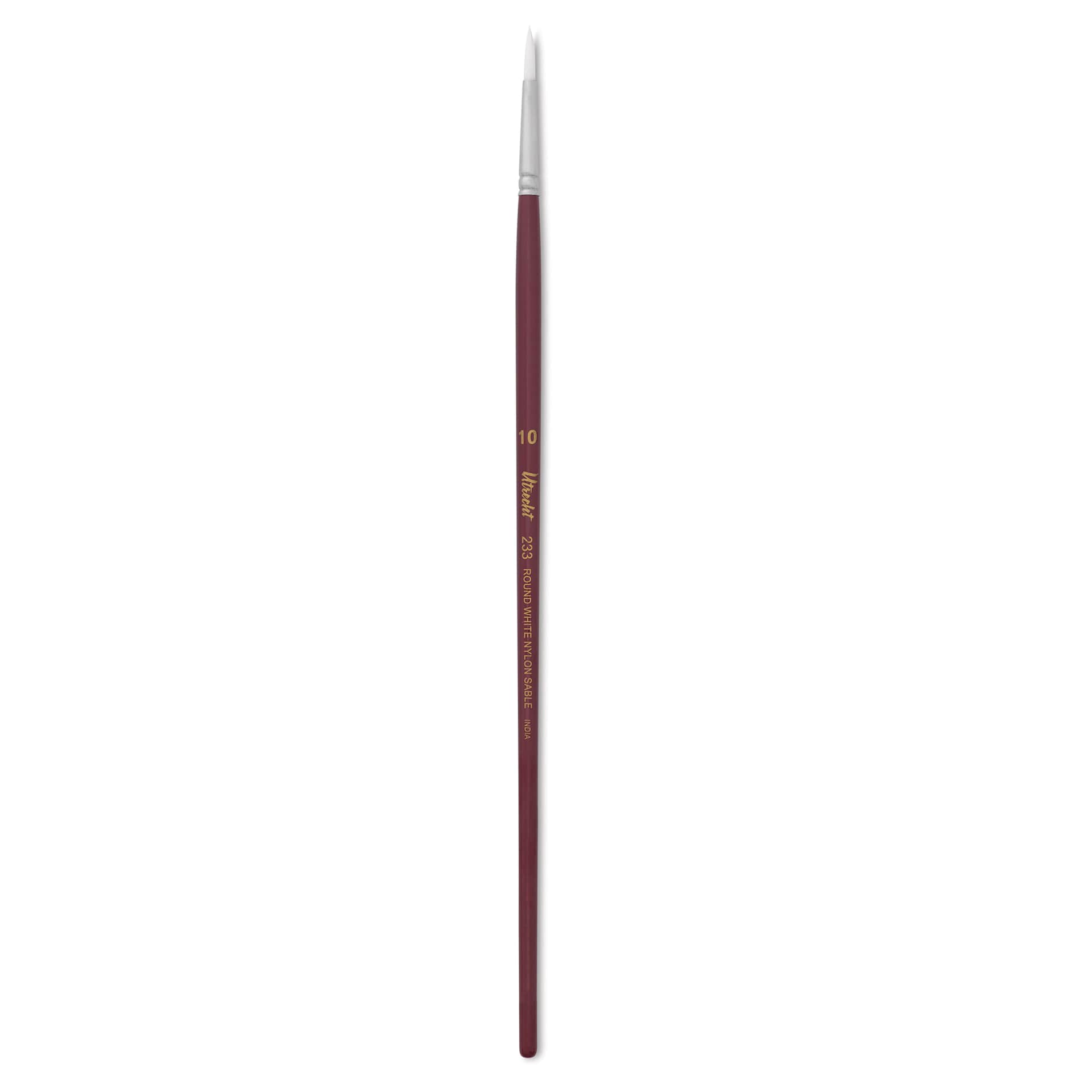 Utrecht Series 233 White Nylon Sable Round Brush - Size 10, Long Handle