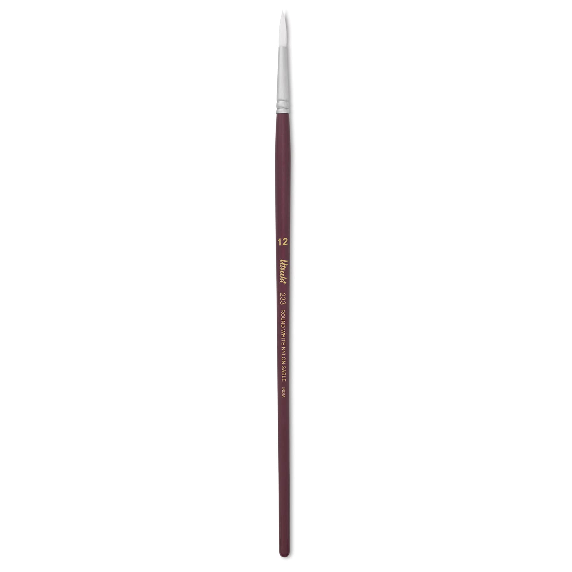 Utrecht Series 233 White Nylon Sable Round Brush - Size 12, Long Handle