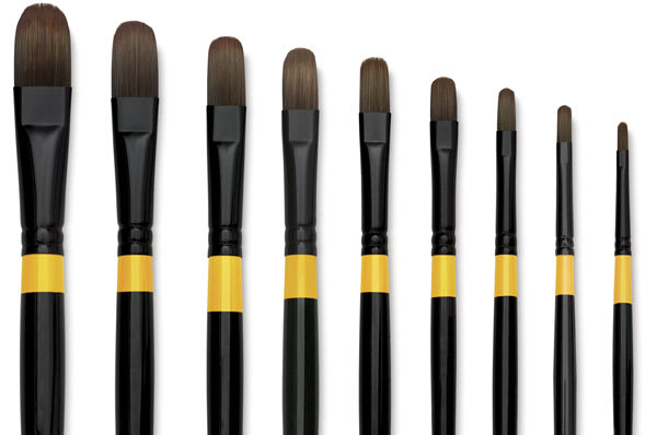 Utrecht Manglon Synthetic Brushes-Filbert (Close-up)