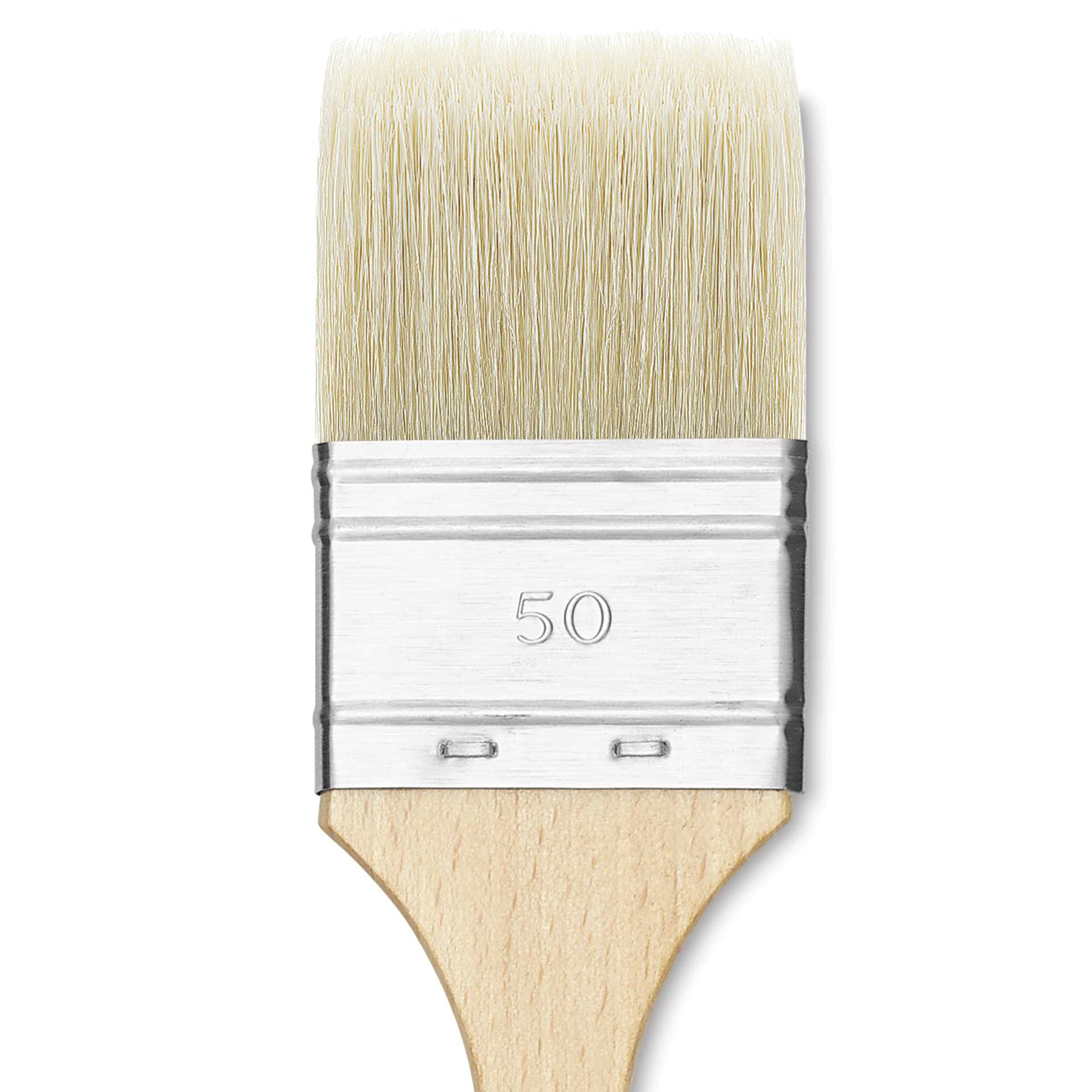 Utrecht Rhenish Pure Hog Bristle Brush - Extra Large Flat, Size 2", Long Handle
