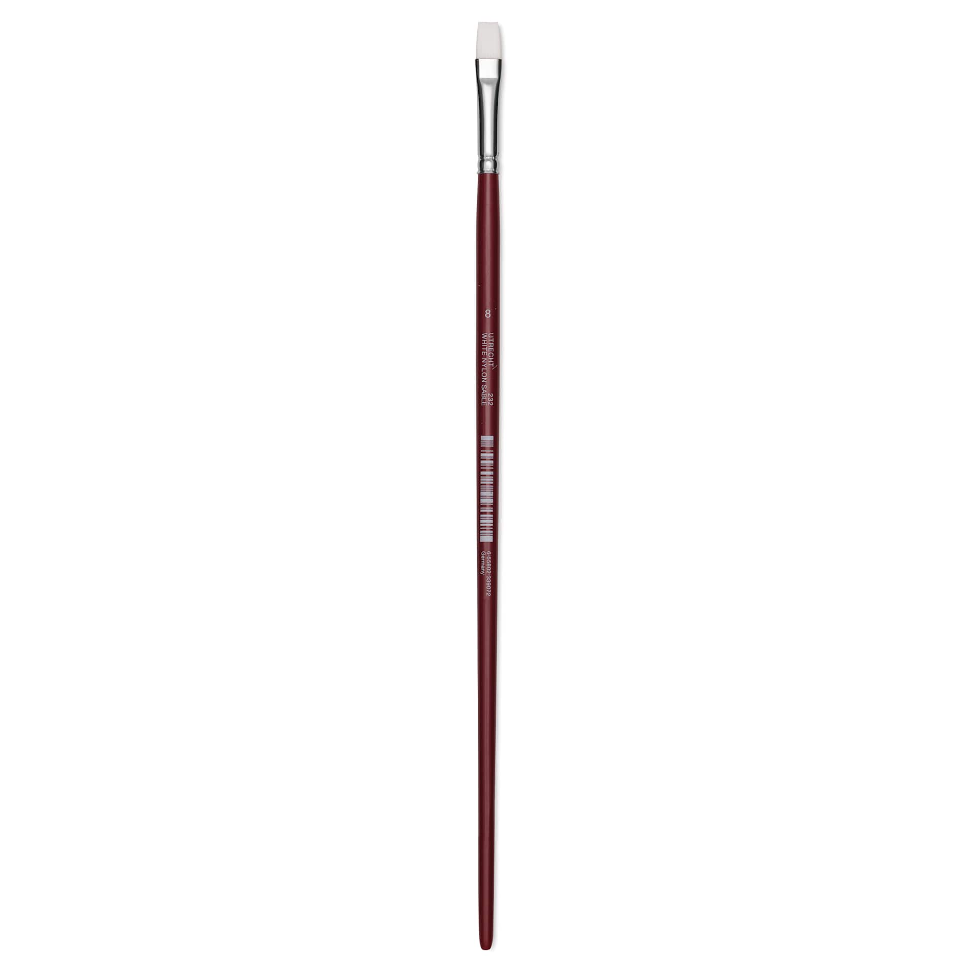 Utrecht Series 232 Synthetic White Nylon Sable Brush - Bright, Size 8