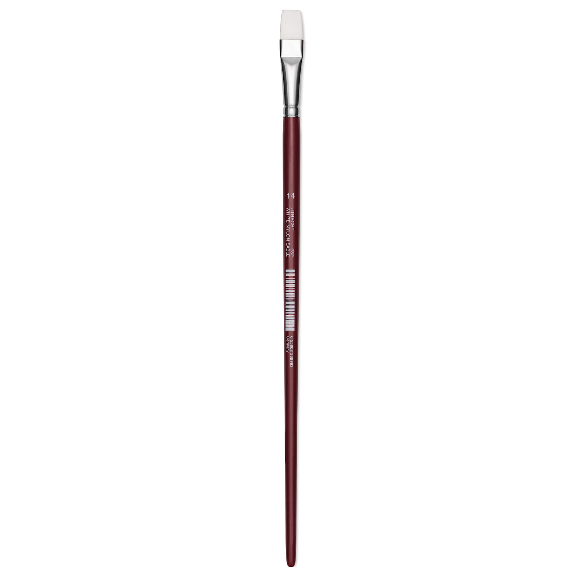 Utrecht Series 232 Synthetic White Nylon Sable Brush - Bright, Size 14